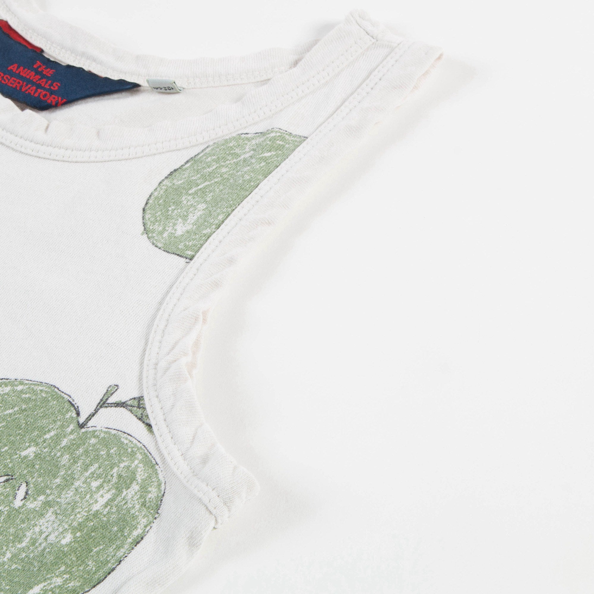 Girls Raw White Apples Cotton Dress