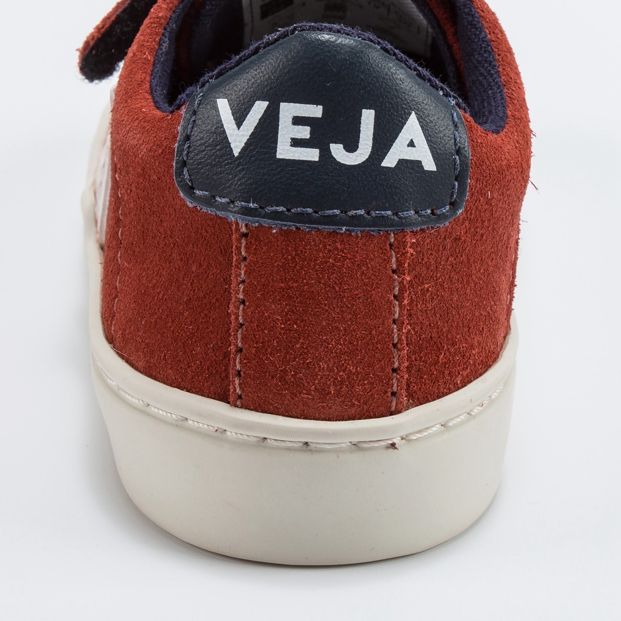 Baby Red Leather Velcro With White "V" Shoes