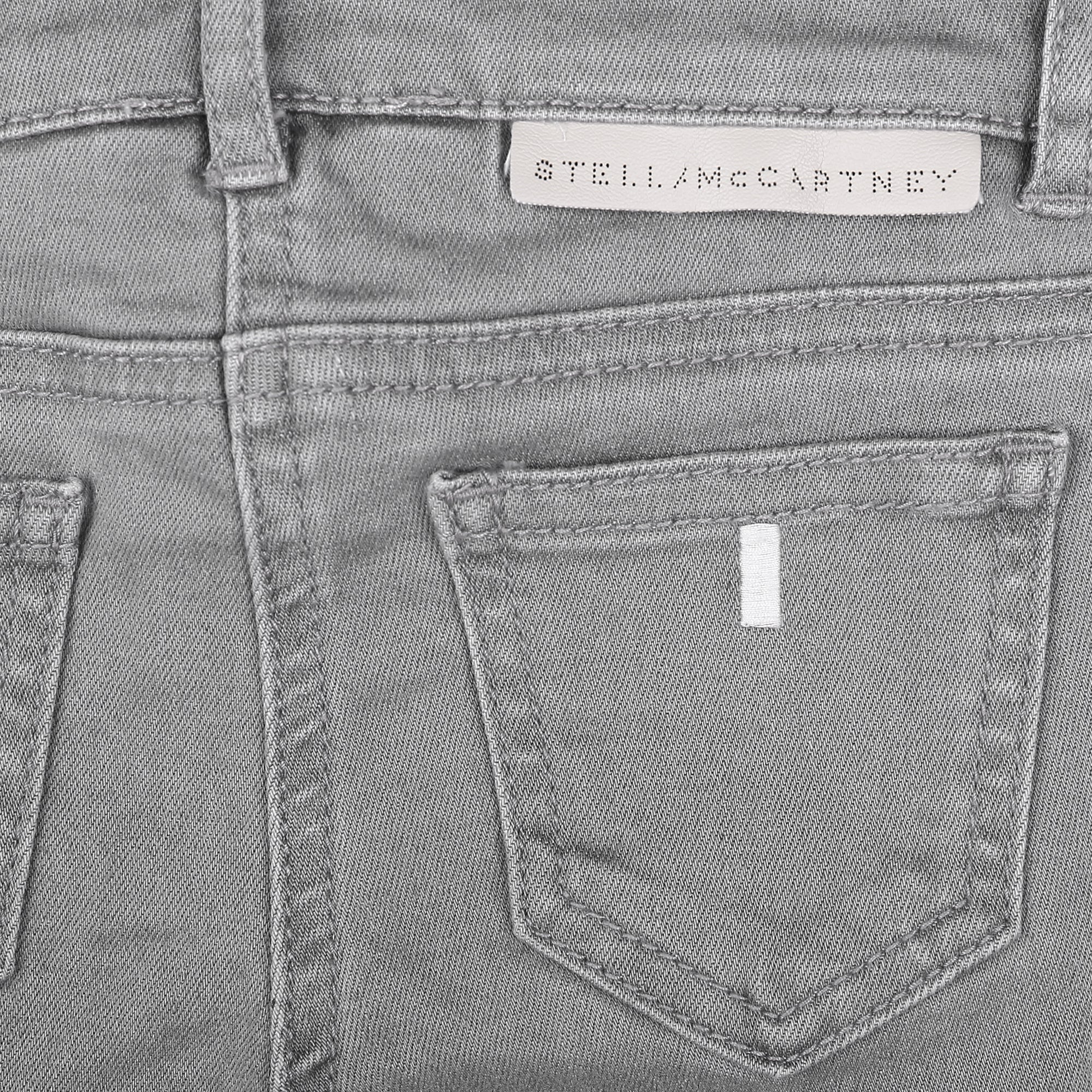 Girls Grey Cotton Jeans
