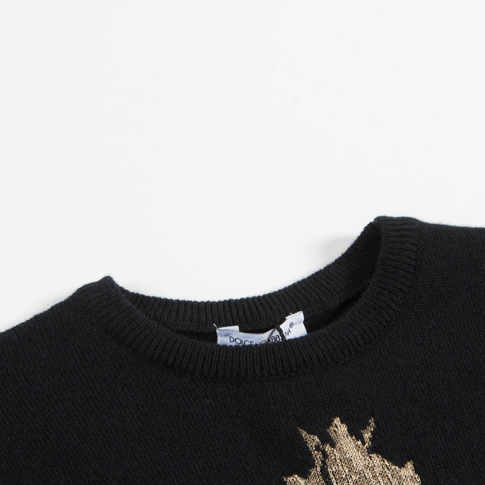 Girls Black  "Love"  Printed  Wool  Sweater