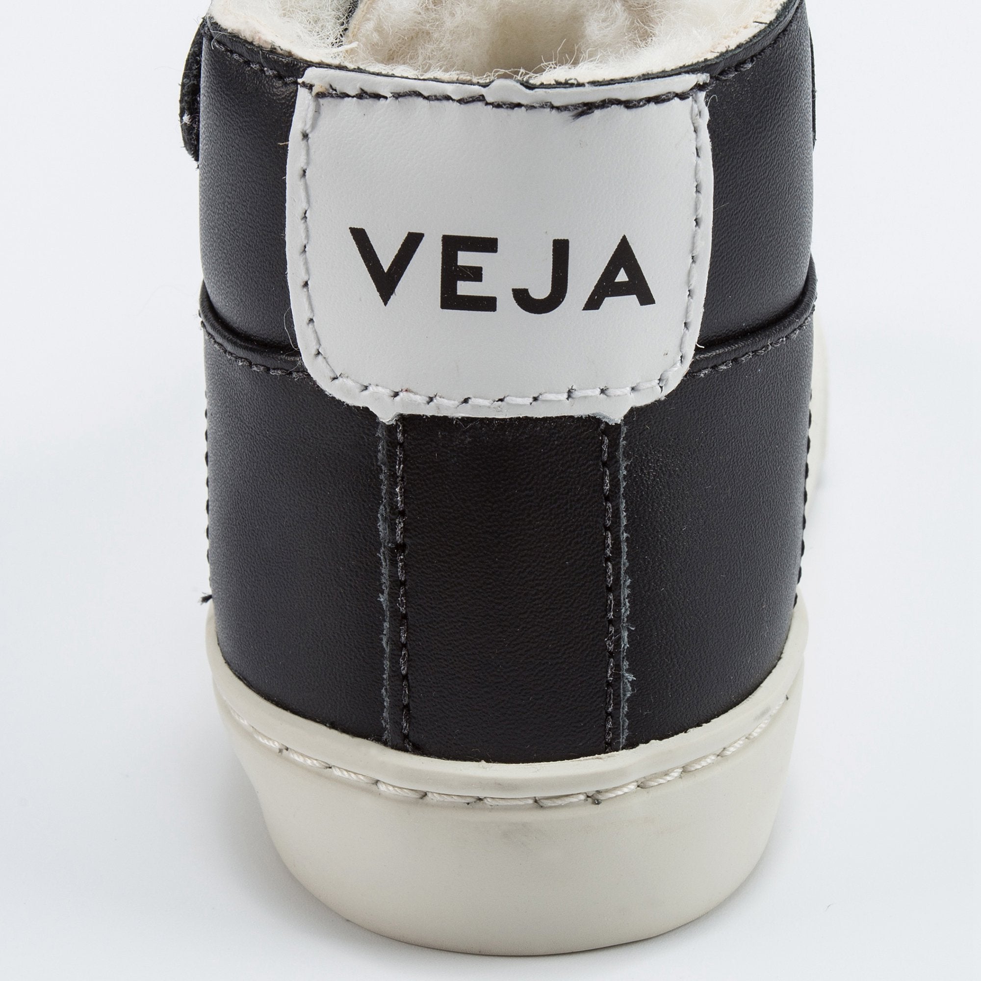 Baby Black Leather Velcro High Top Shoes