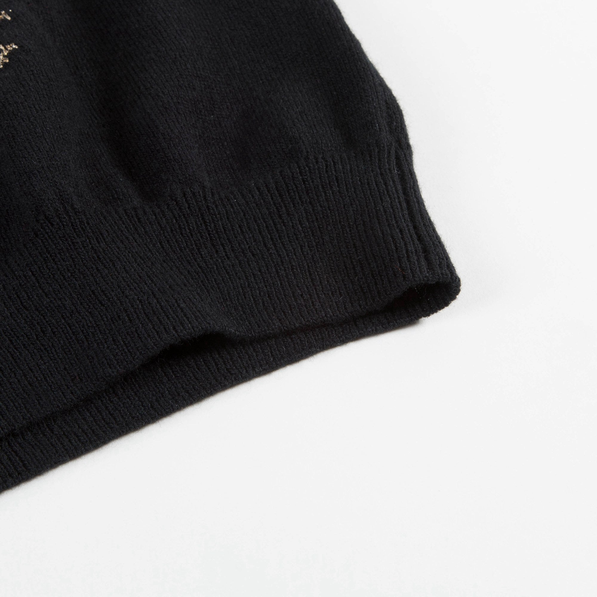 Girls Black  "Love"  Printed  Wool  Sweater