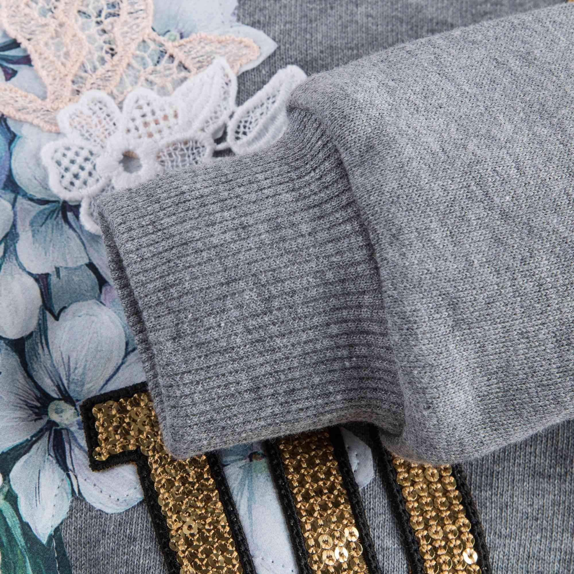 Girls Grey 'Ortensia' Jersey Sweatshirt
