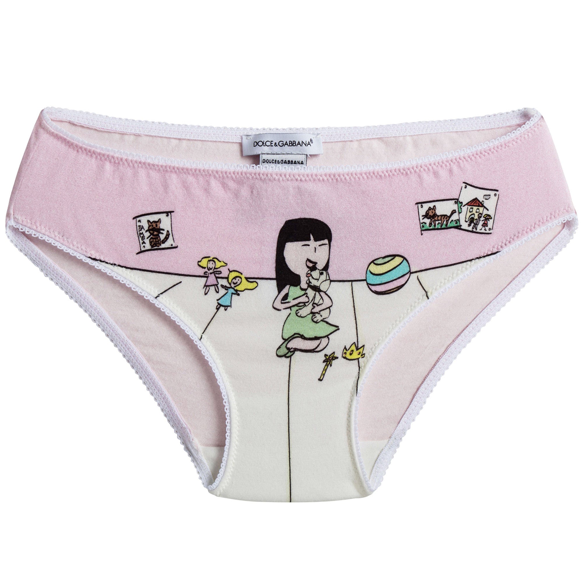 Baby Girls Pink Fancy Printed Top & Underwear Gift Box Set