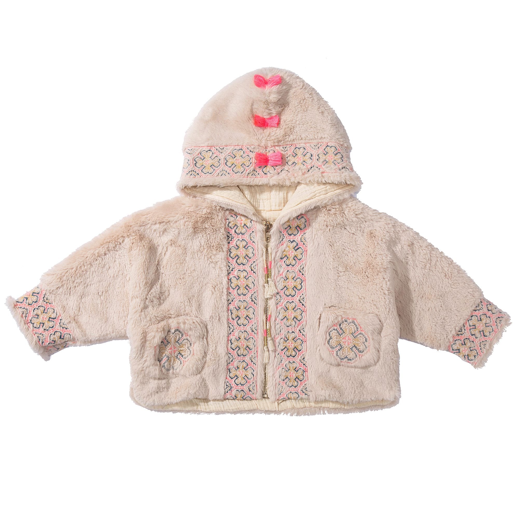 Girls Beige "Felvet" Coat