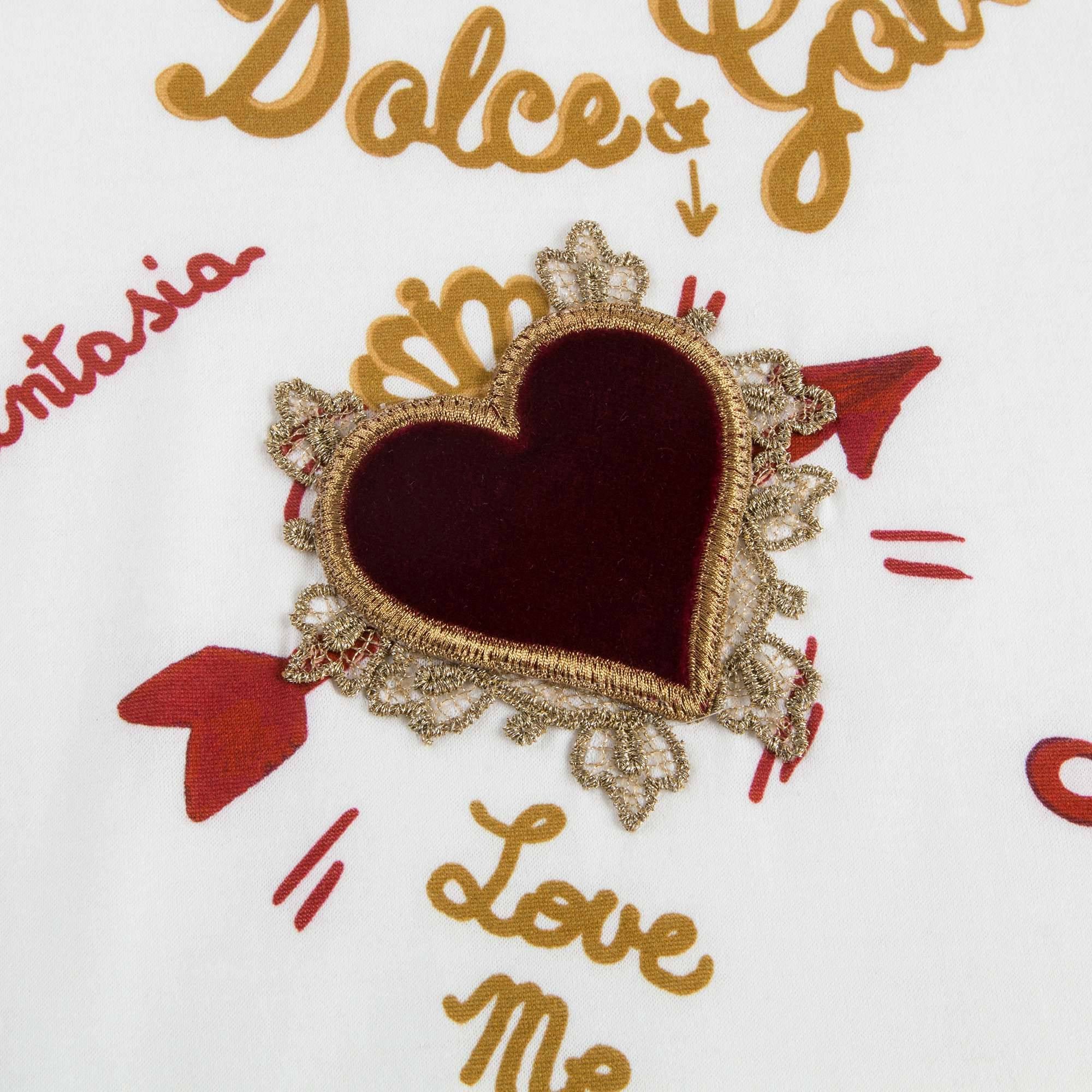 Baby Girls White Heart T-shirt