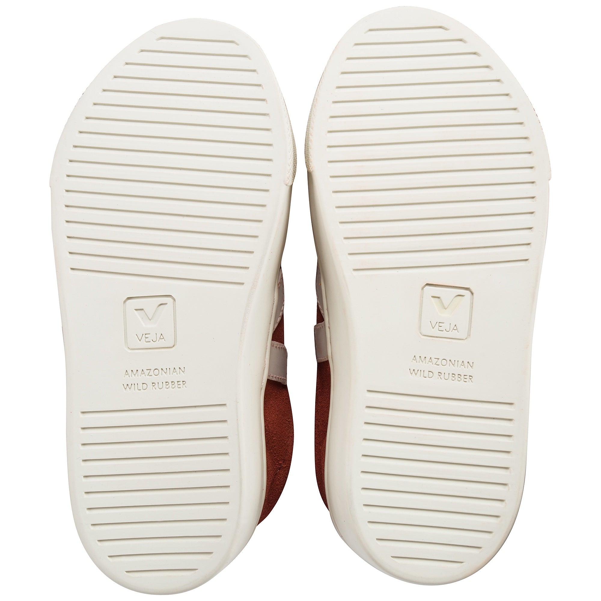 Girls & Boys Red Leather Velcro With White "V" Shoes