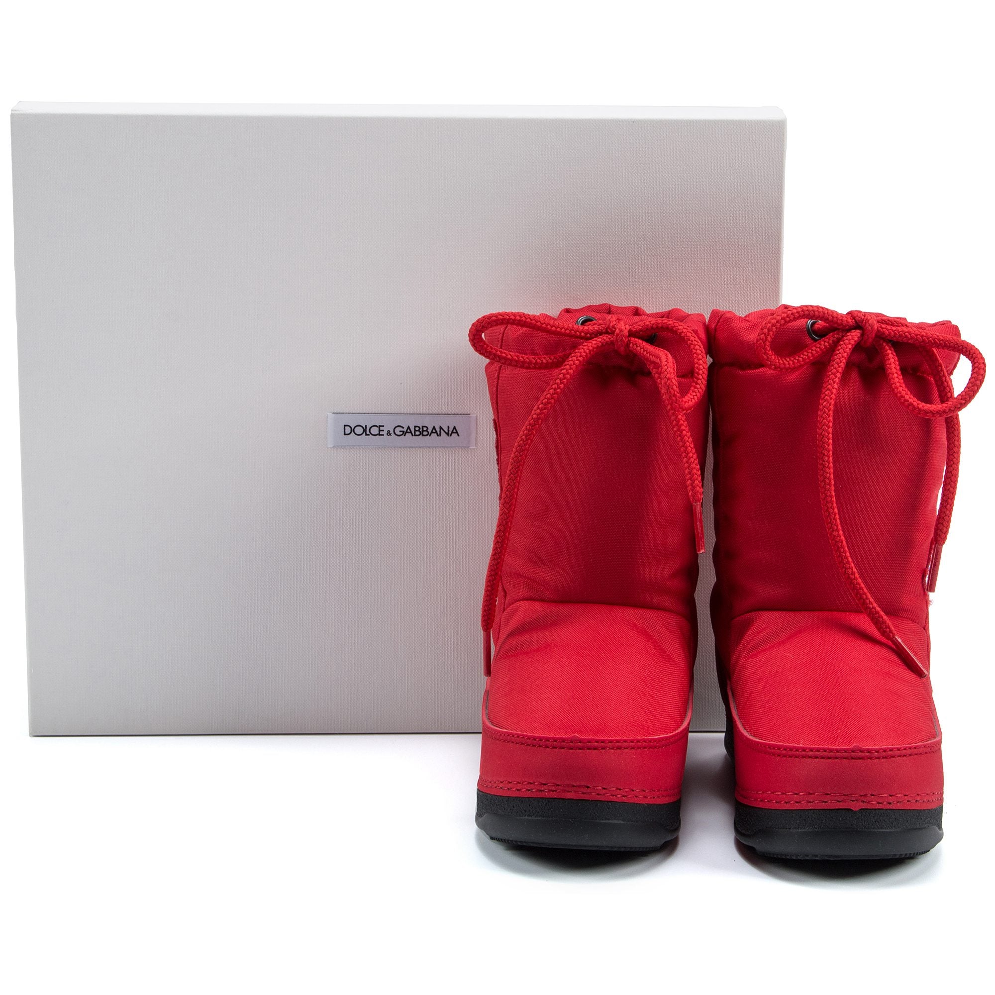 Girls Red Printed Snow Boots