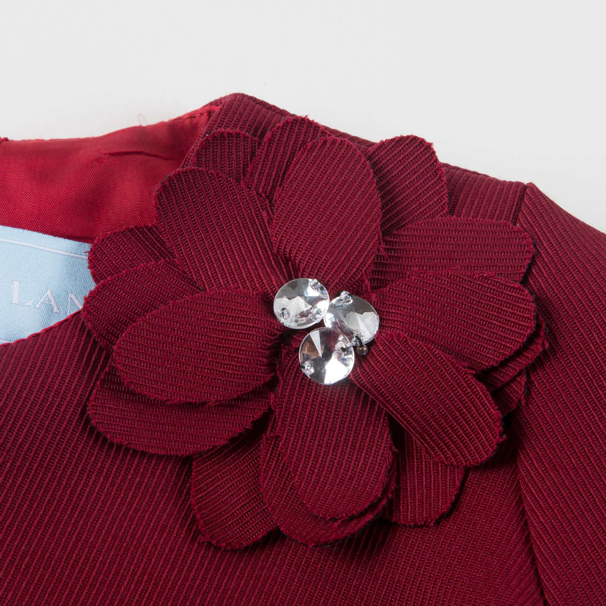 Girls Dark Red Tiered Wool Dress