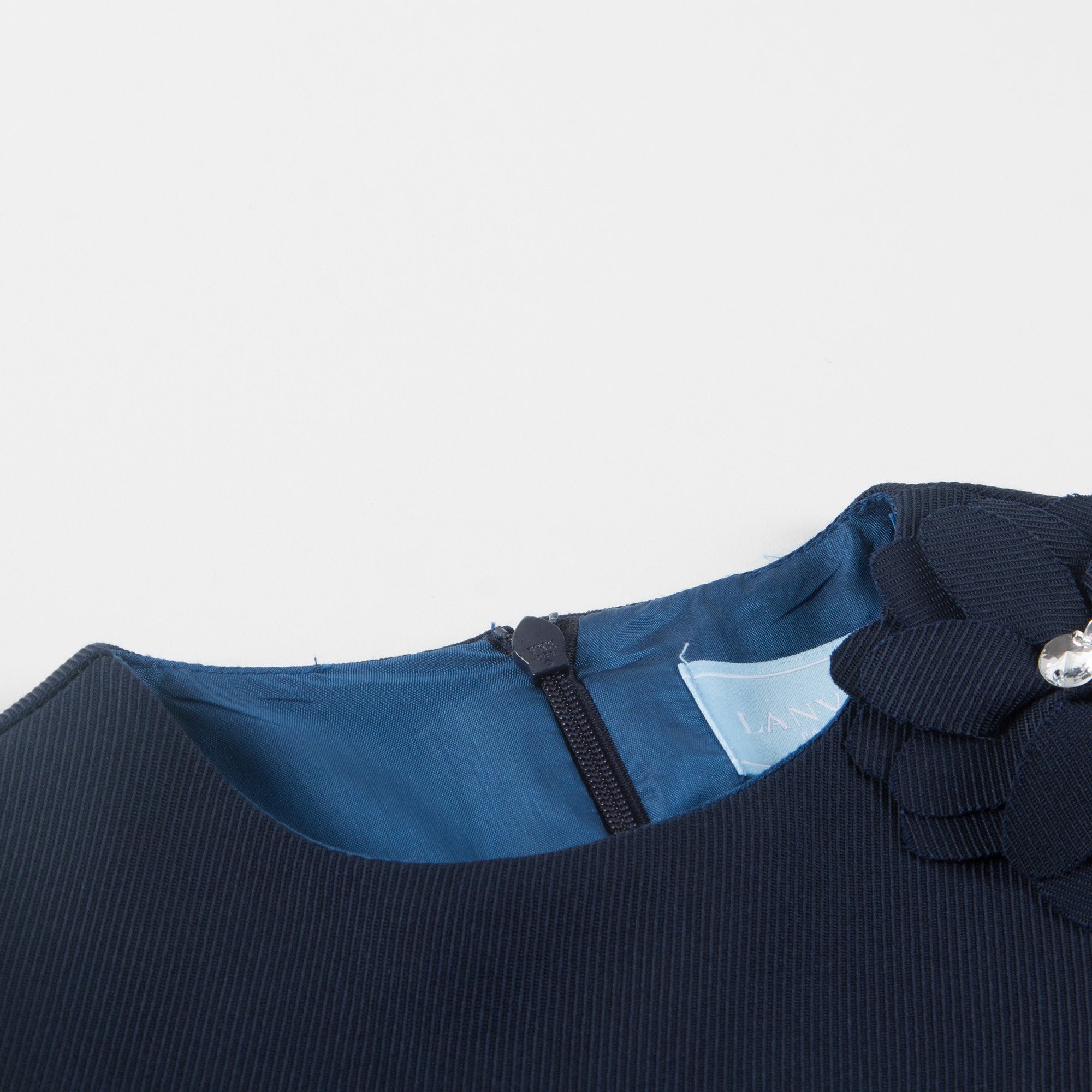 Girls Blue Tiered Wool Dress