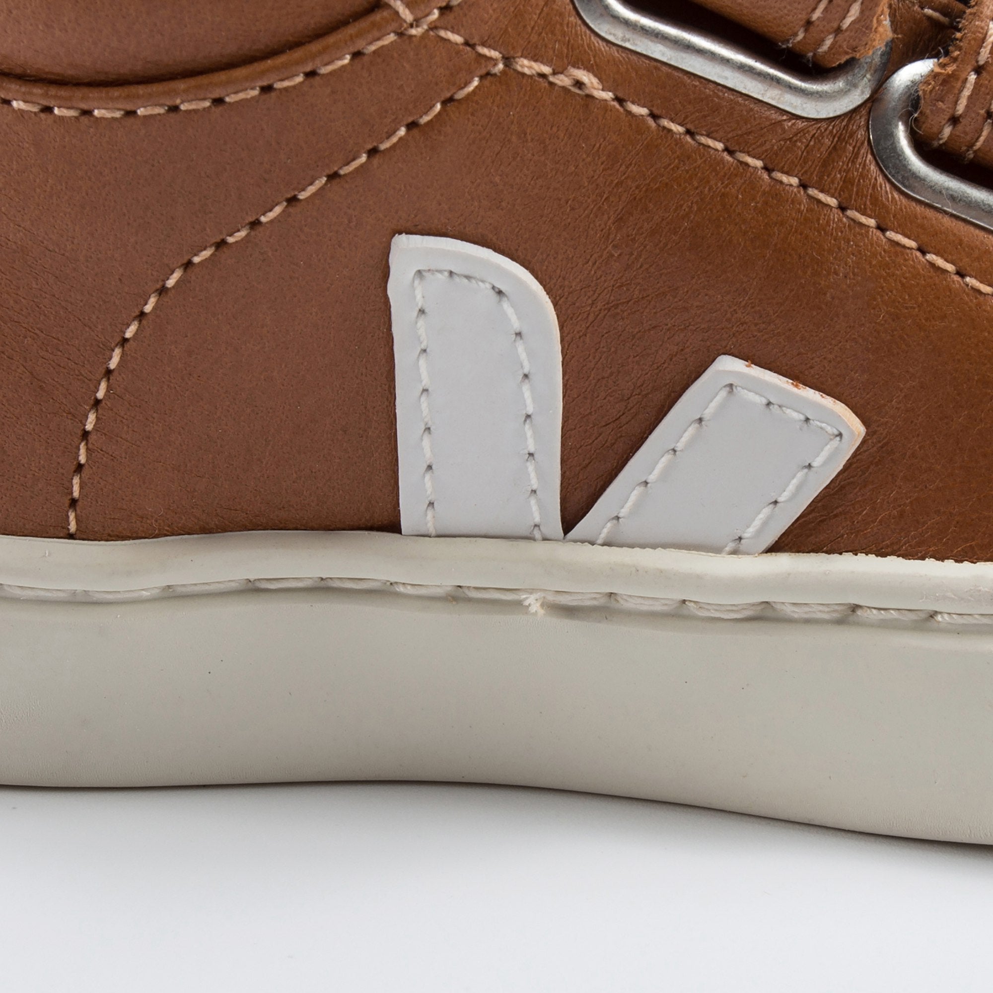 Baby Brown Leather Velcro High Top Shoes