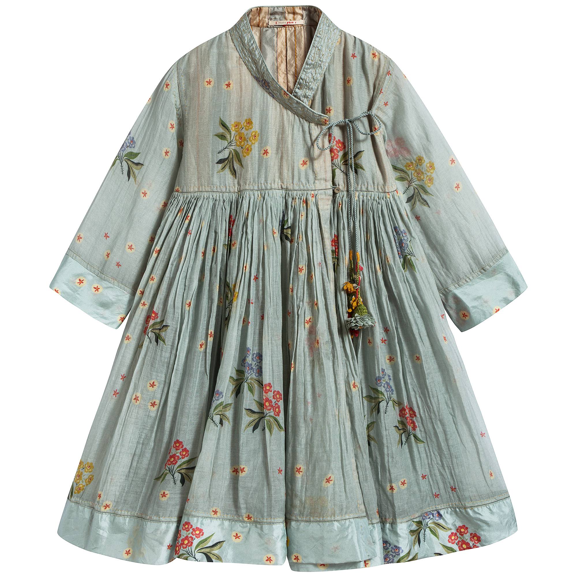 Girls Cyan Embroidery Dress
