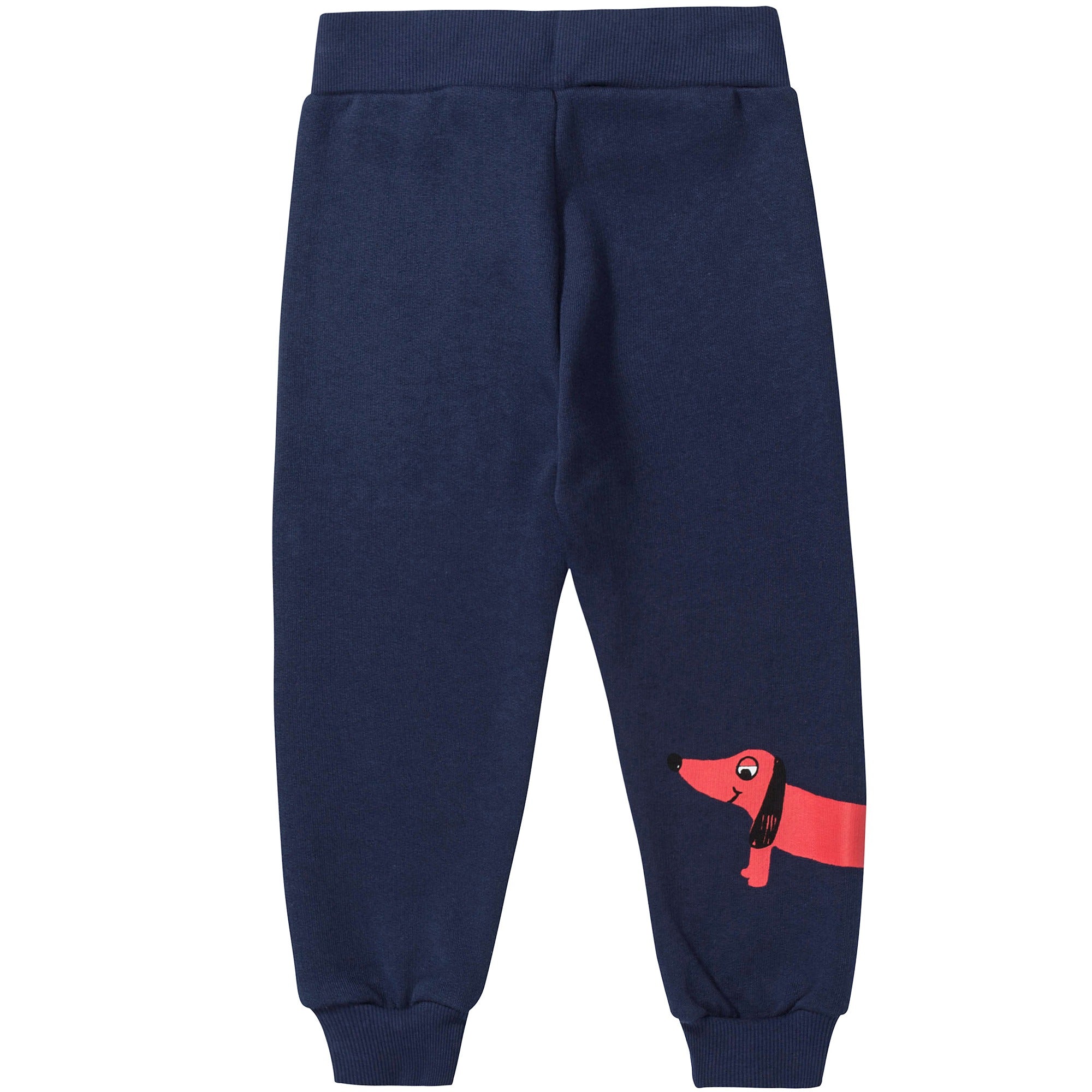 Girls Navy Blue Organic Cotton 鈥淒og鈥?Trousers