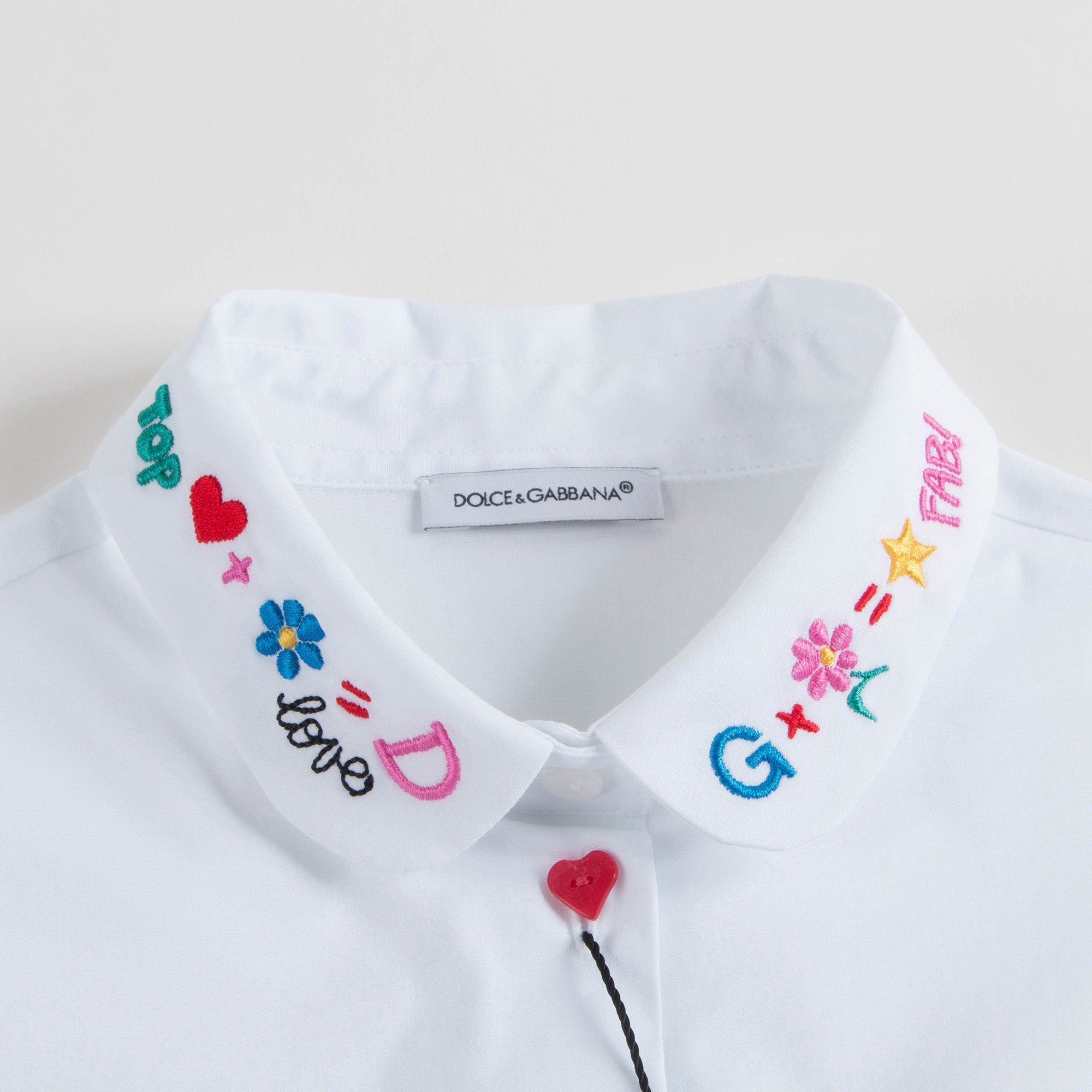 Girls White Embroidered Cotton Shirt