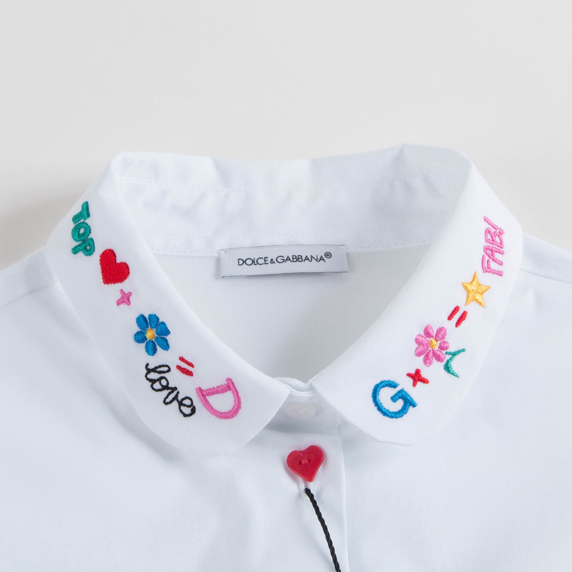 Girls White Embroidered Cotton Shirt