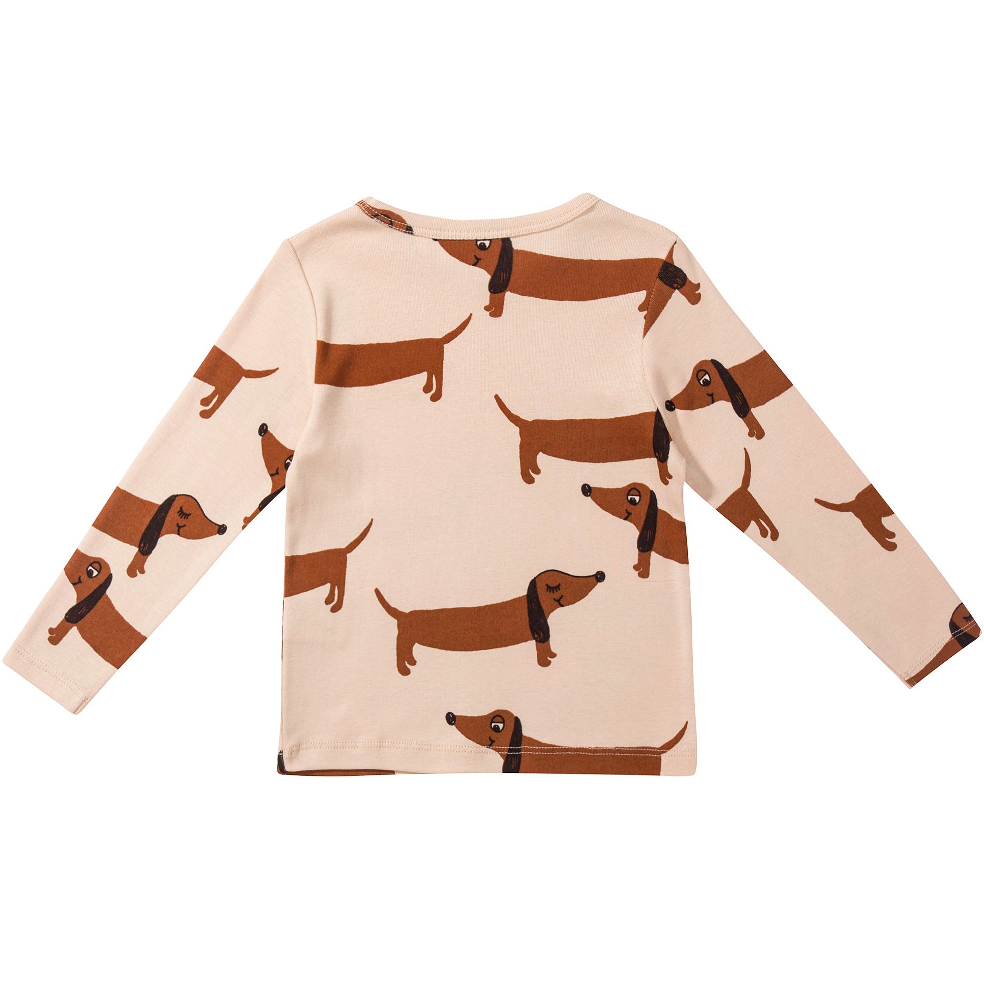 Girls Beige Organic Cotton "Dog" T-shirt