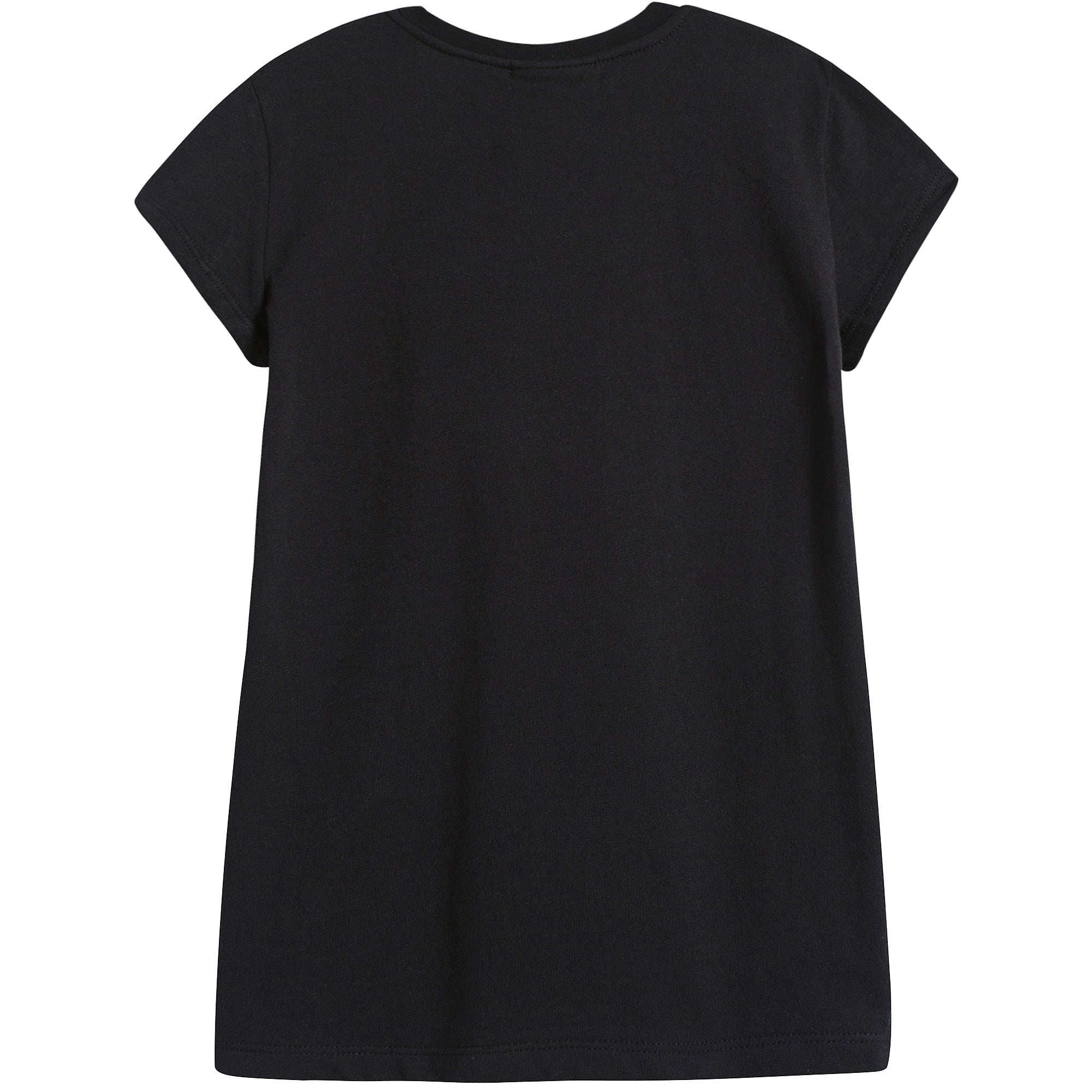 Girls Black Cotton T-shirt