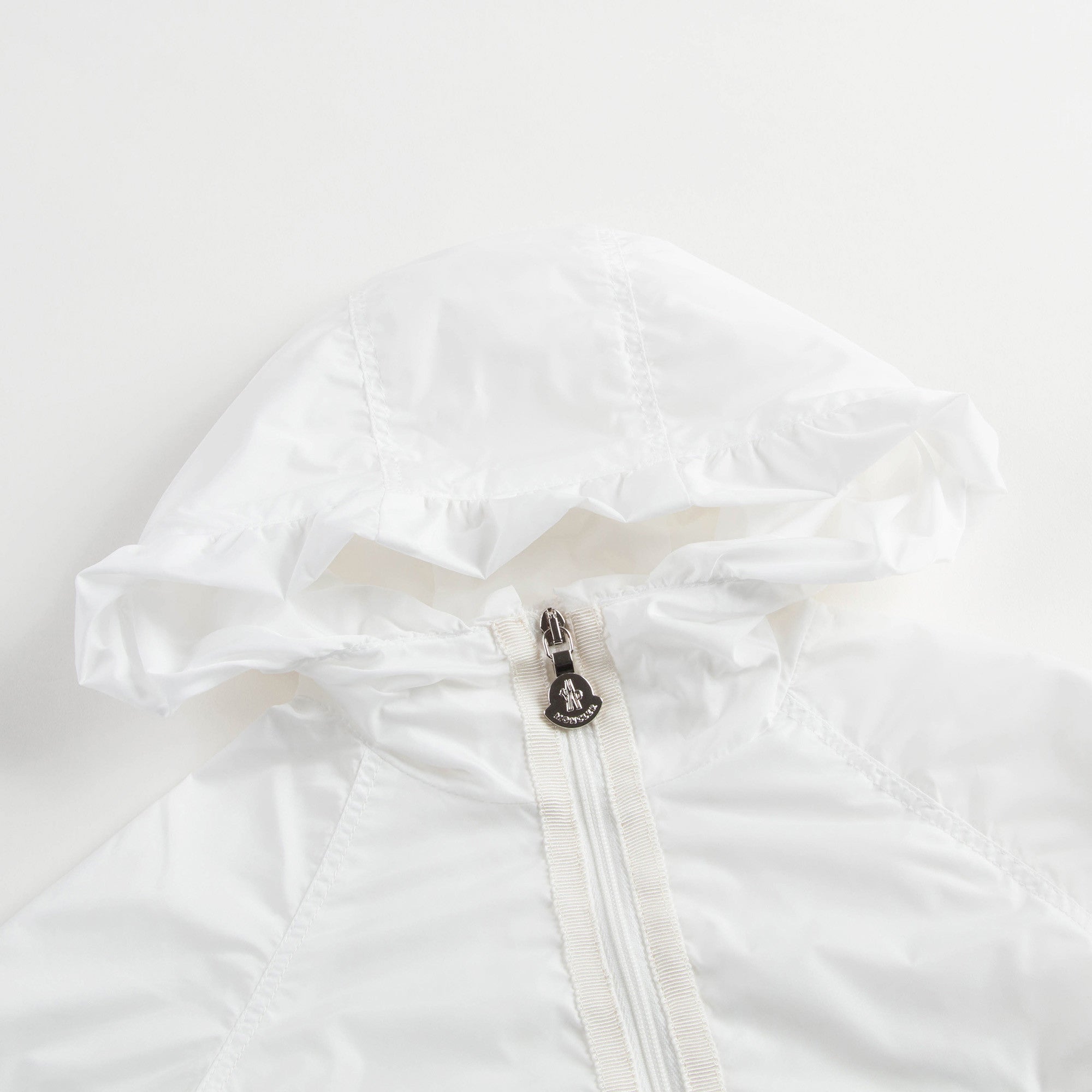 Baby Girls White Windbreaker Jacket With Lace