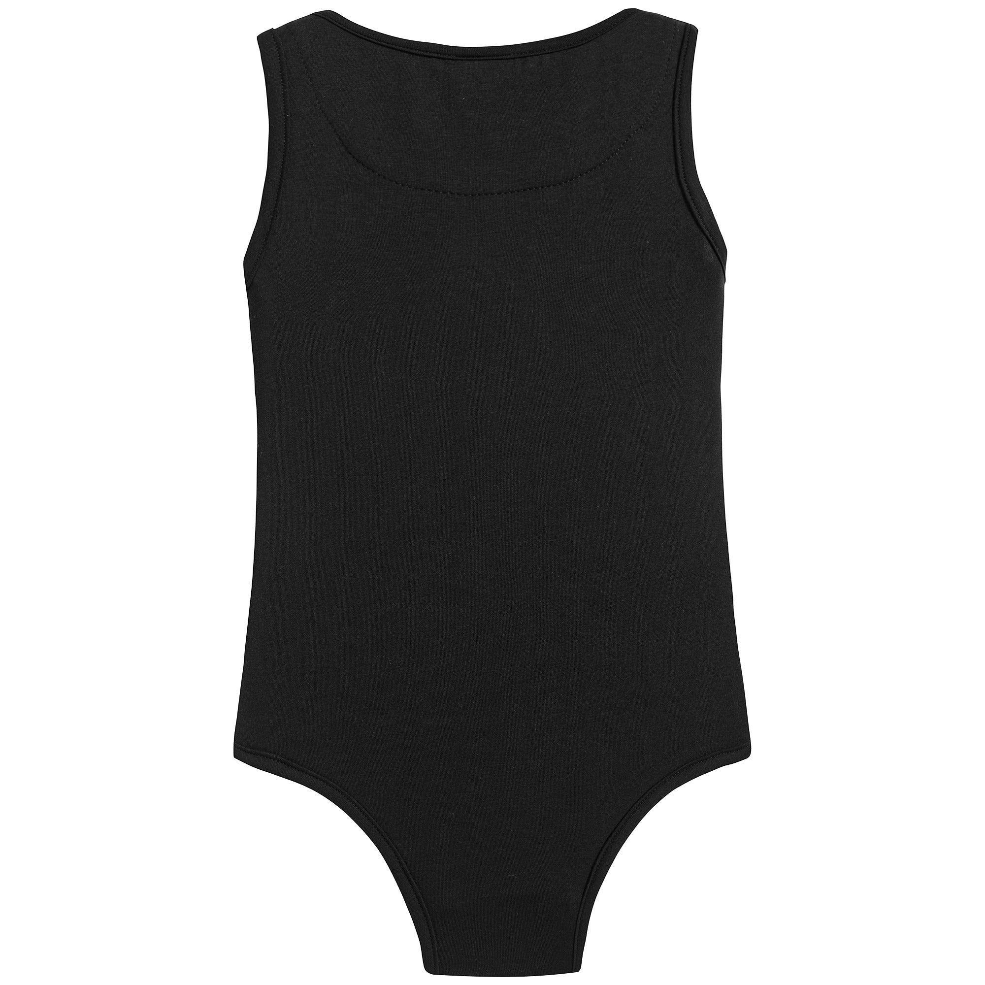 Girls Black Jersey Cotton Babysuits