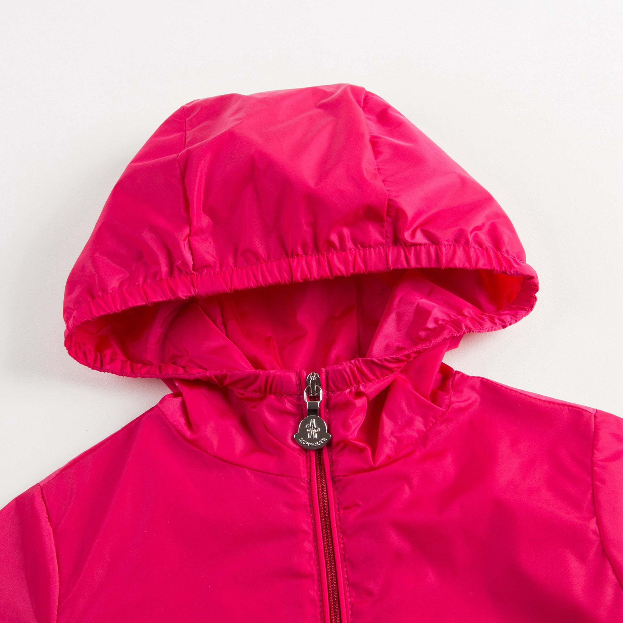 Baby Girls Dark Pink Windbreaker Jacket With Flounces