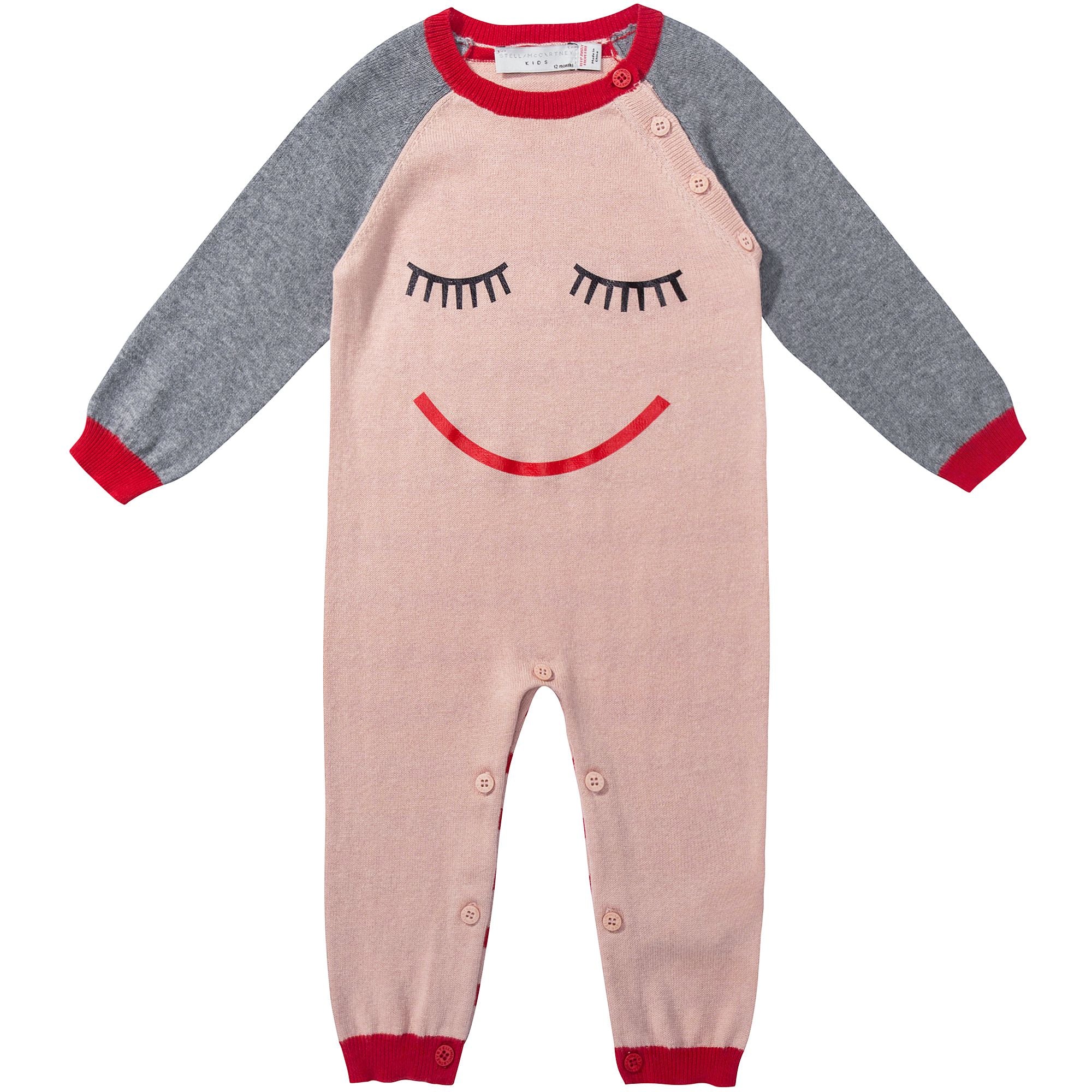 Baby Girls Pearl Pink Cotton Knitted Babygrow
