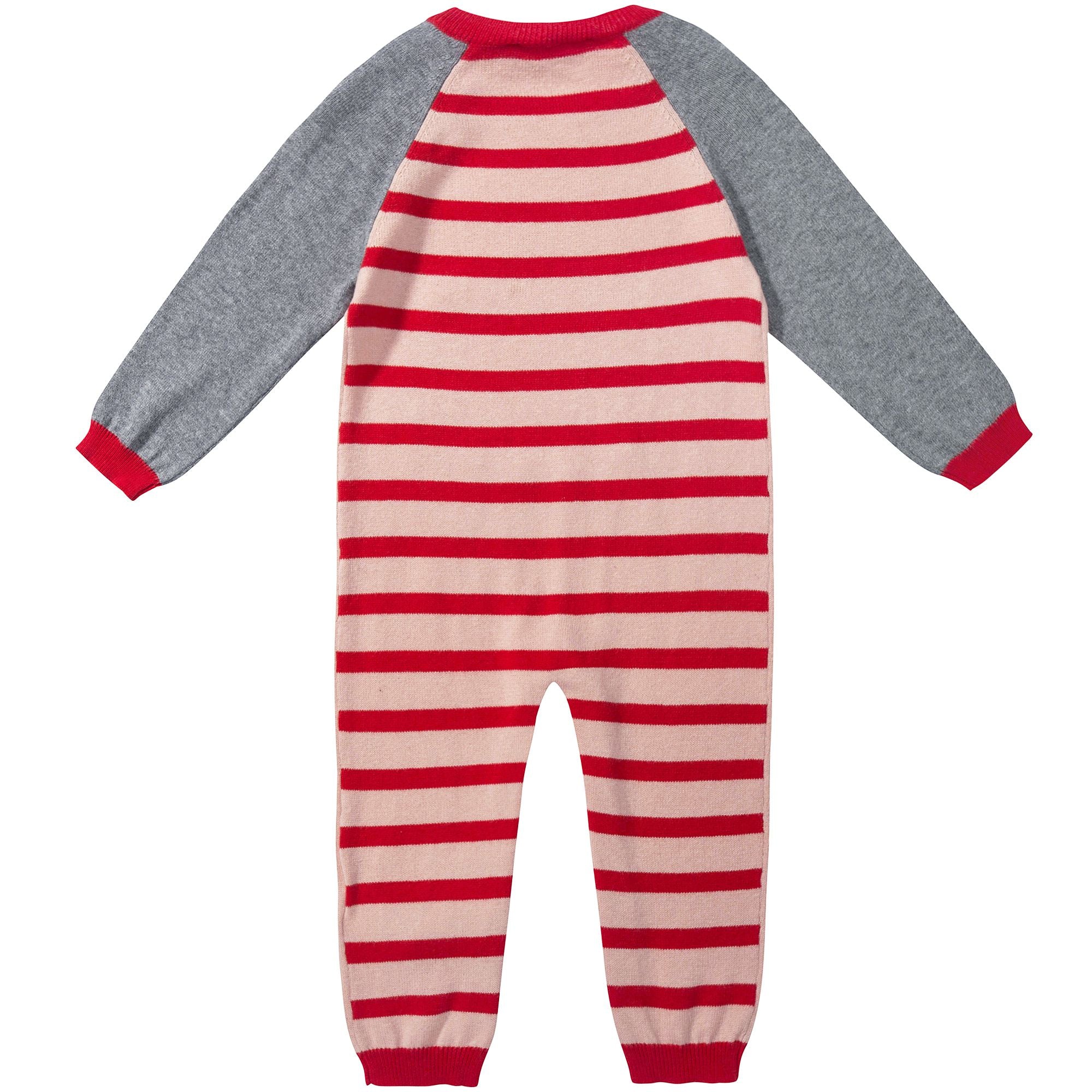 Baby Girls Pearl Pink Cotton Knitted Babygrow