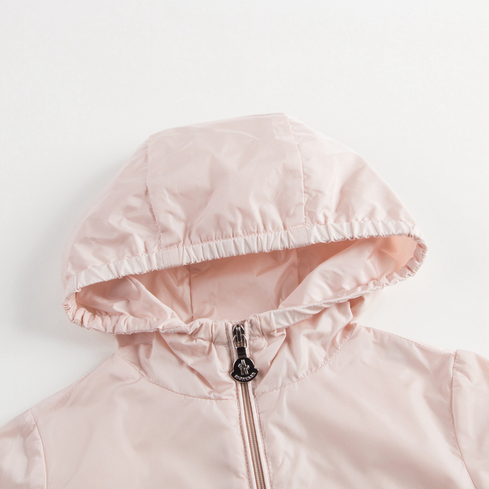 Girls Light Pink Windbreaker Jacket With Flounces