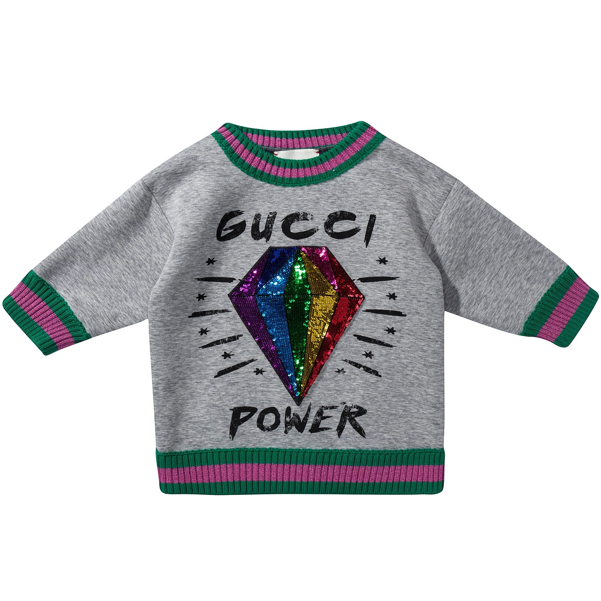 Girls Grey "Gucci Power" Sweatshirt