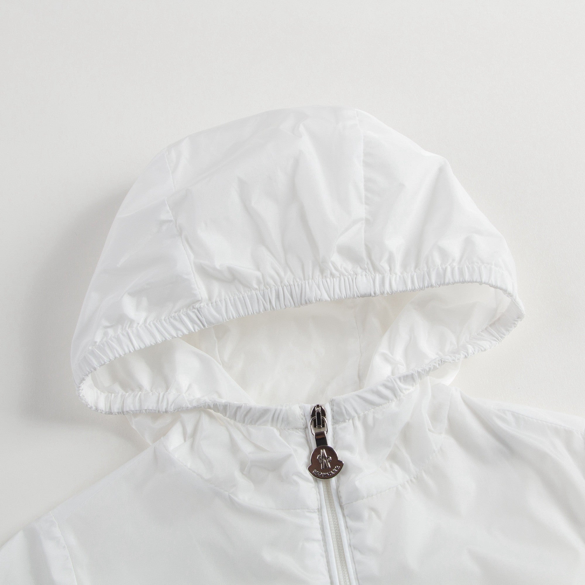 Girls White Windbreaker Jacket With Flounces