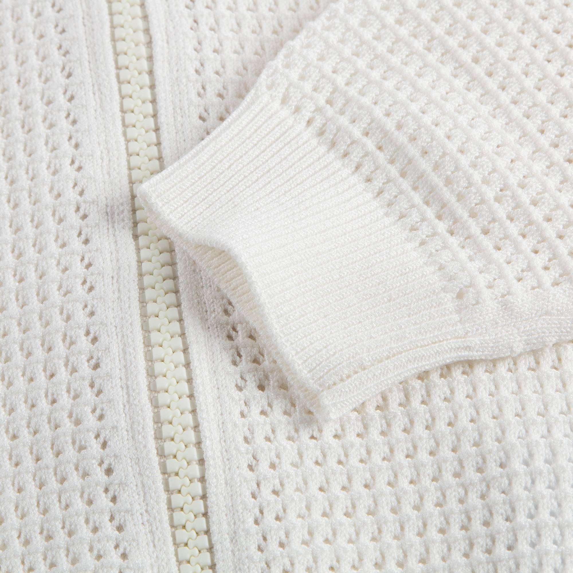 Girls White Knitted Cardigan With Flounces