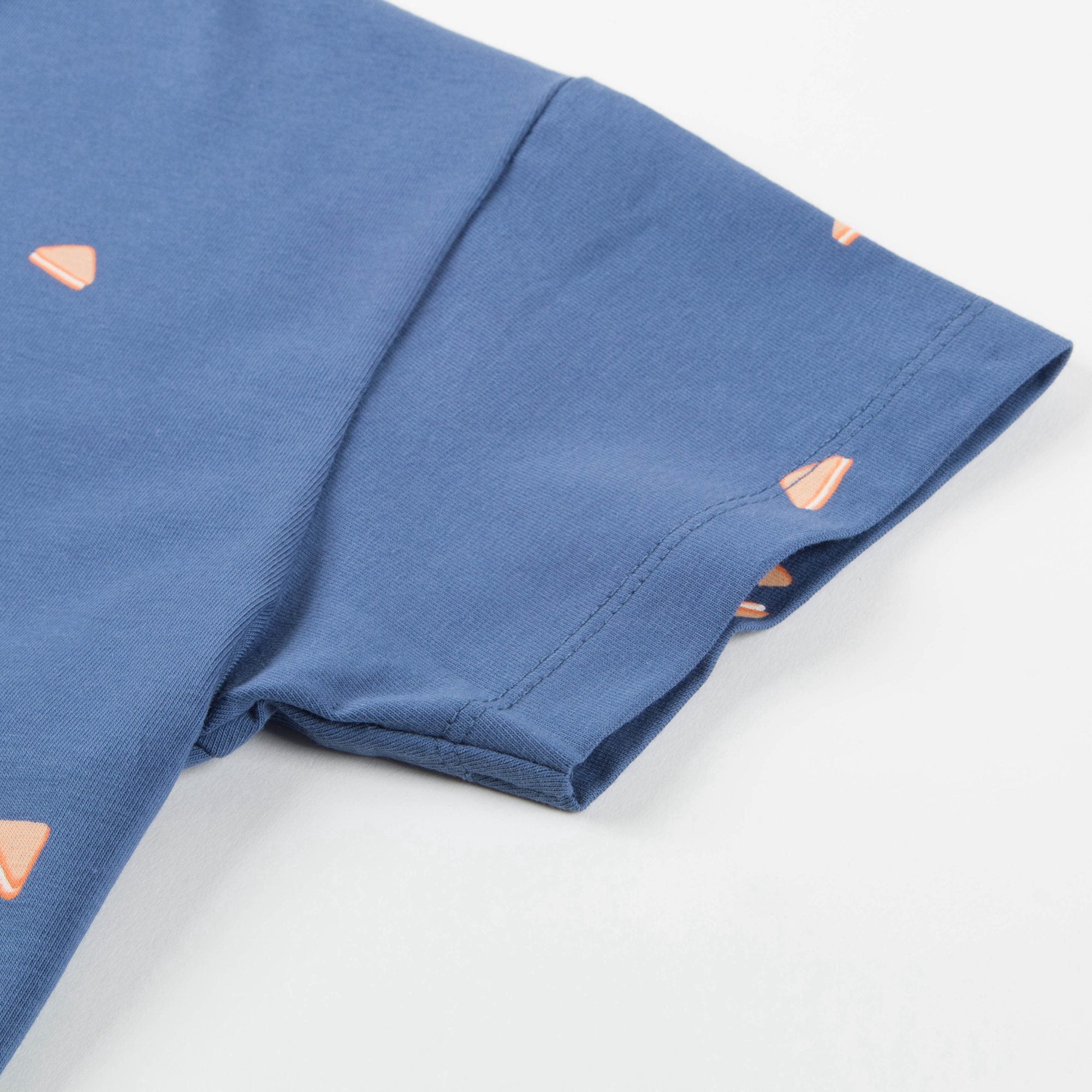 Girls Light Navy Pima Cotton Dress