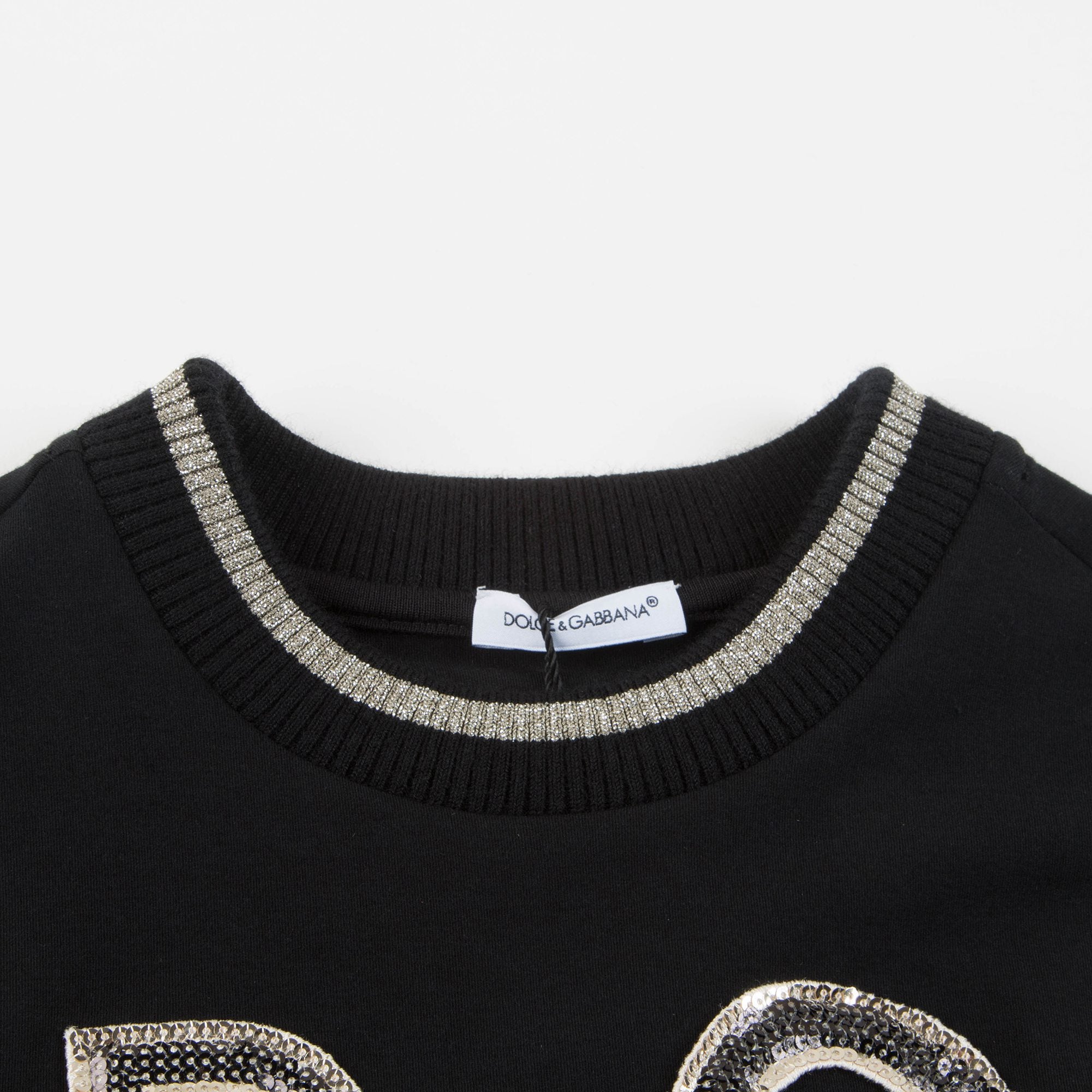 Girls Black "Love" Logo Cotton Sweatshirt