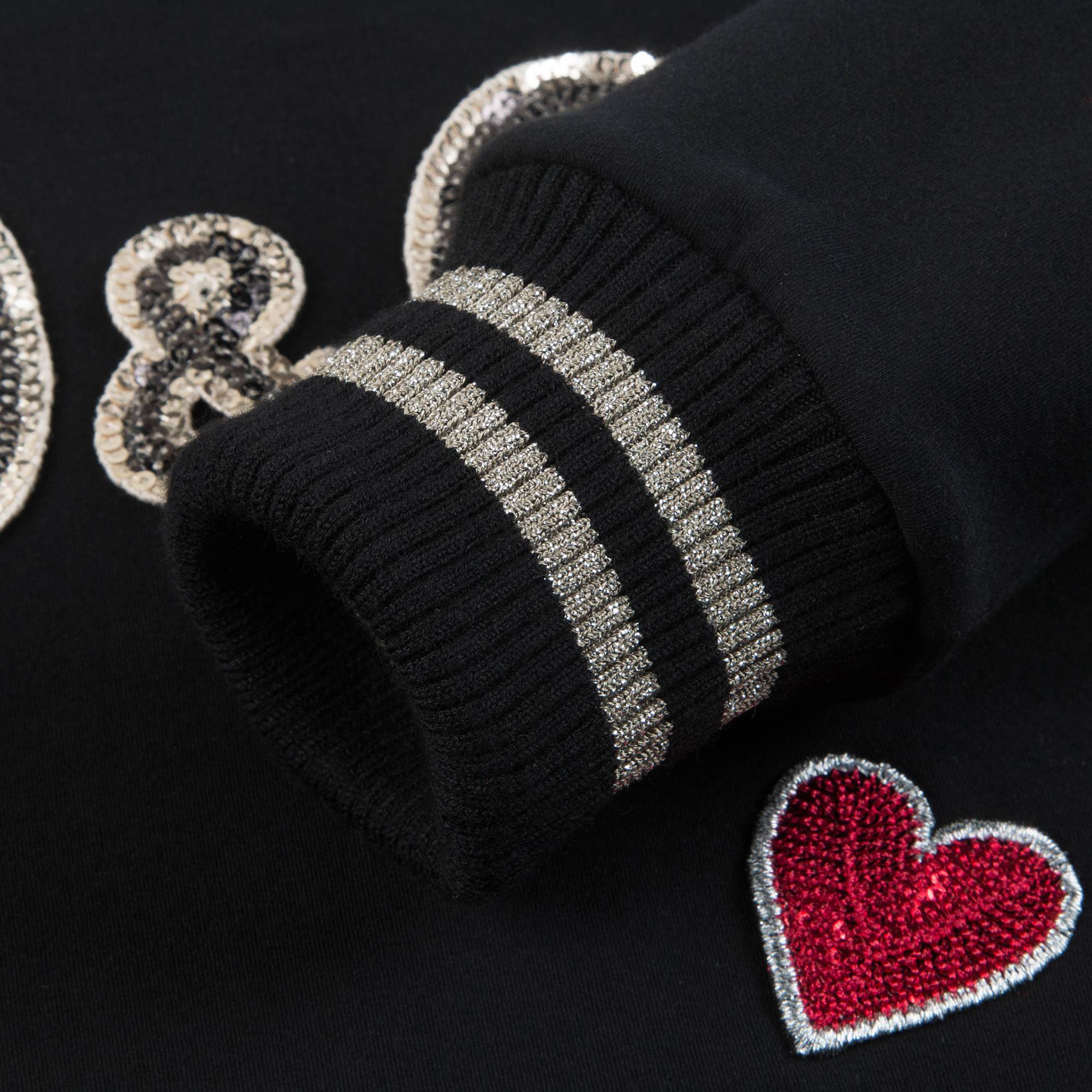 Girls Black "Love" Logo Cotton Sweatshirt