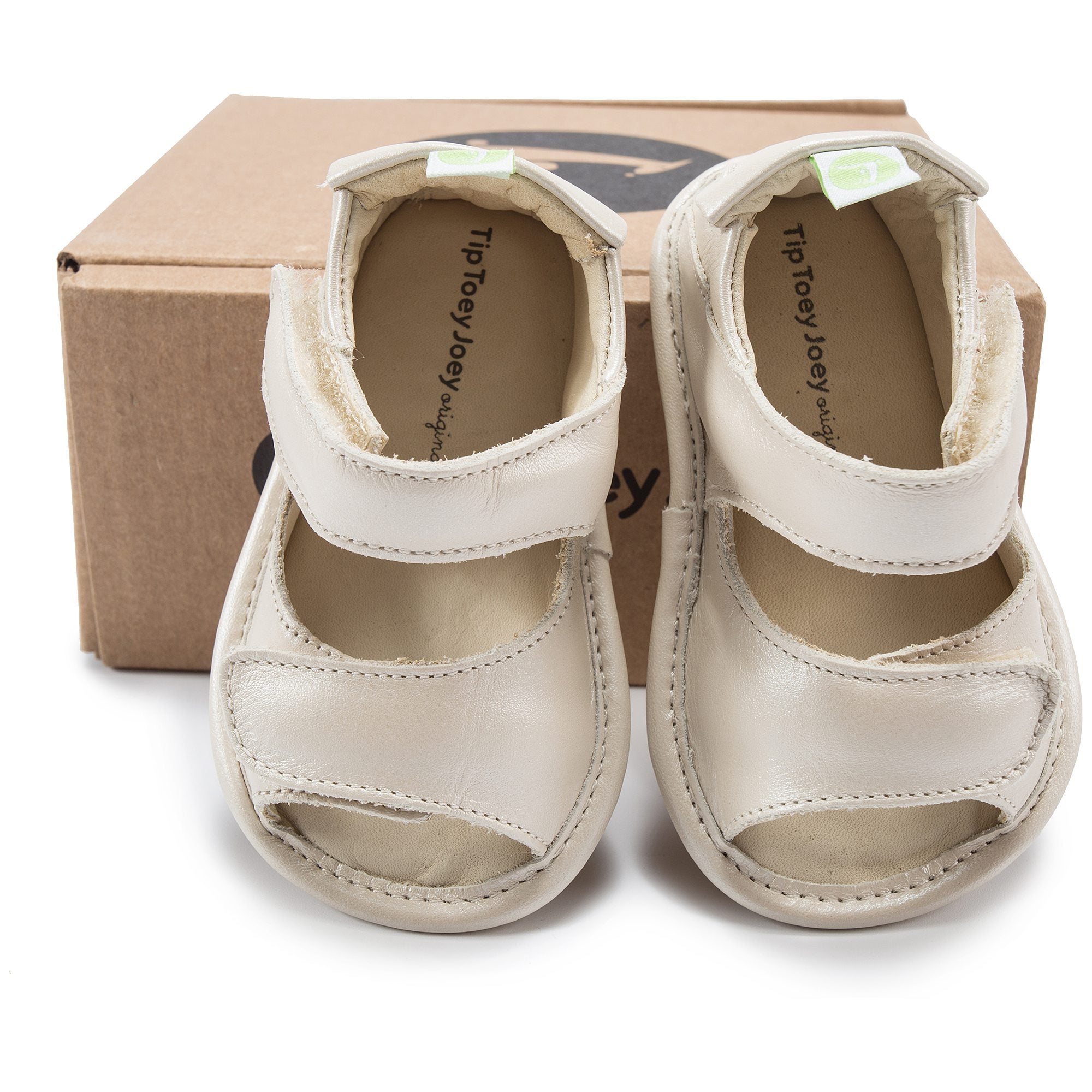 Baby Girls Antique White Leather Sandal