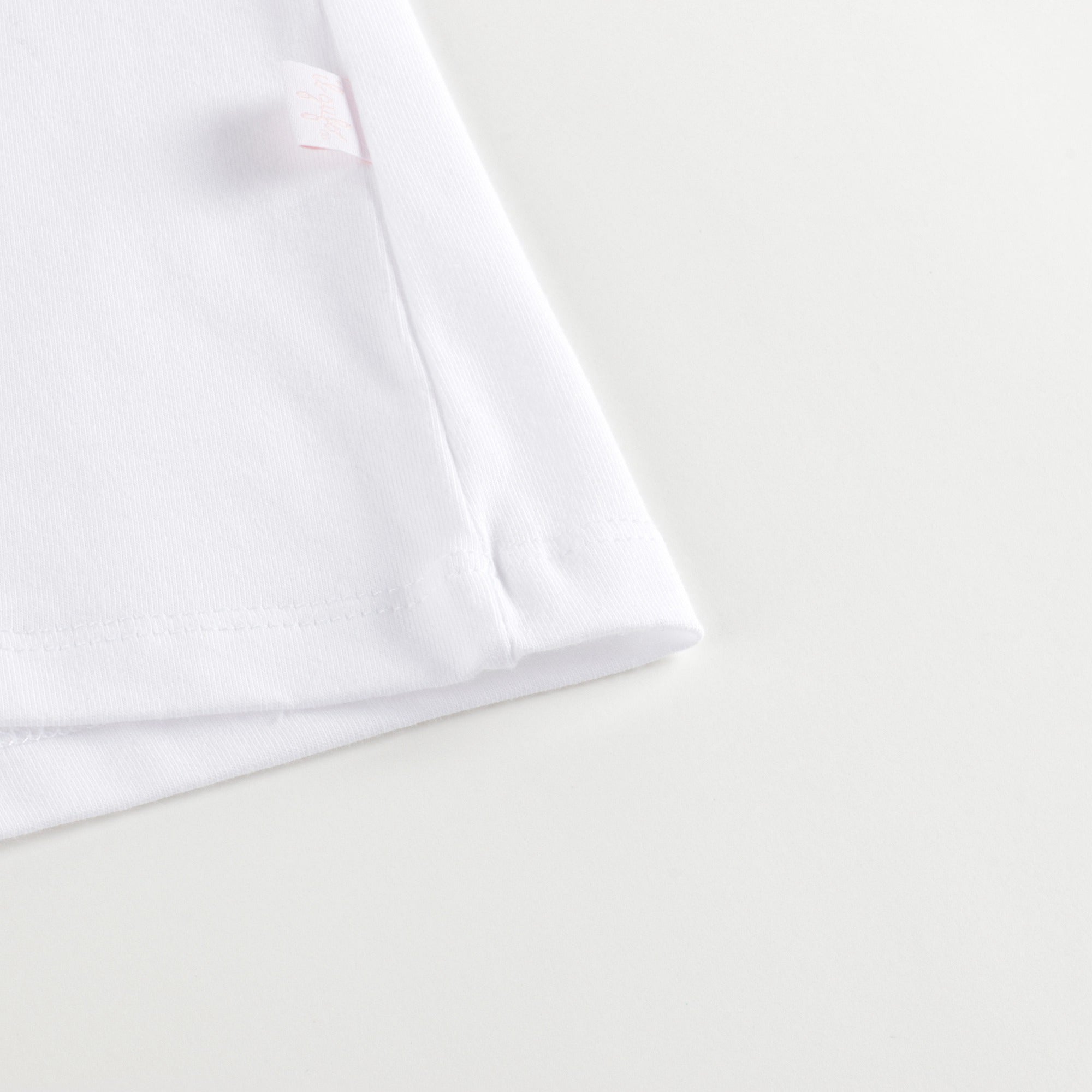 Girls White Cotton T-Shirt