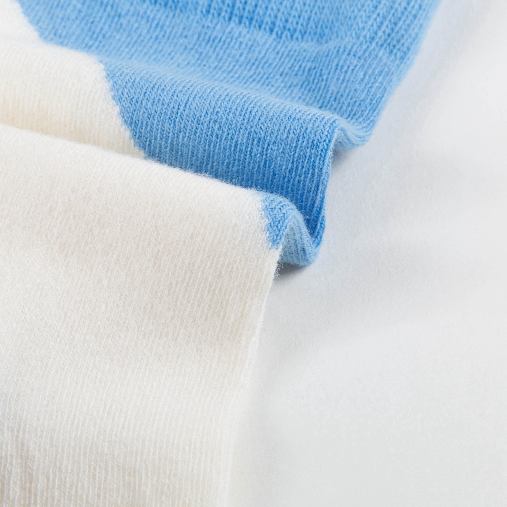 Girls White & Blue Cotton Socks