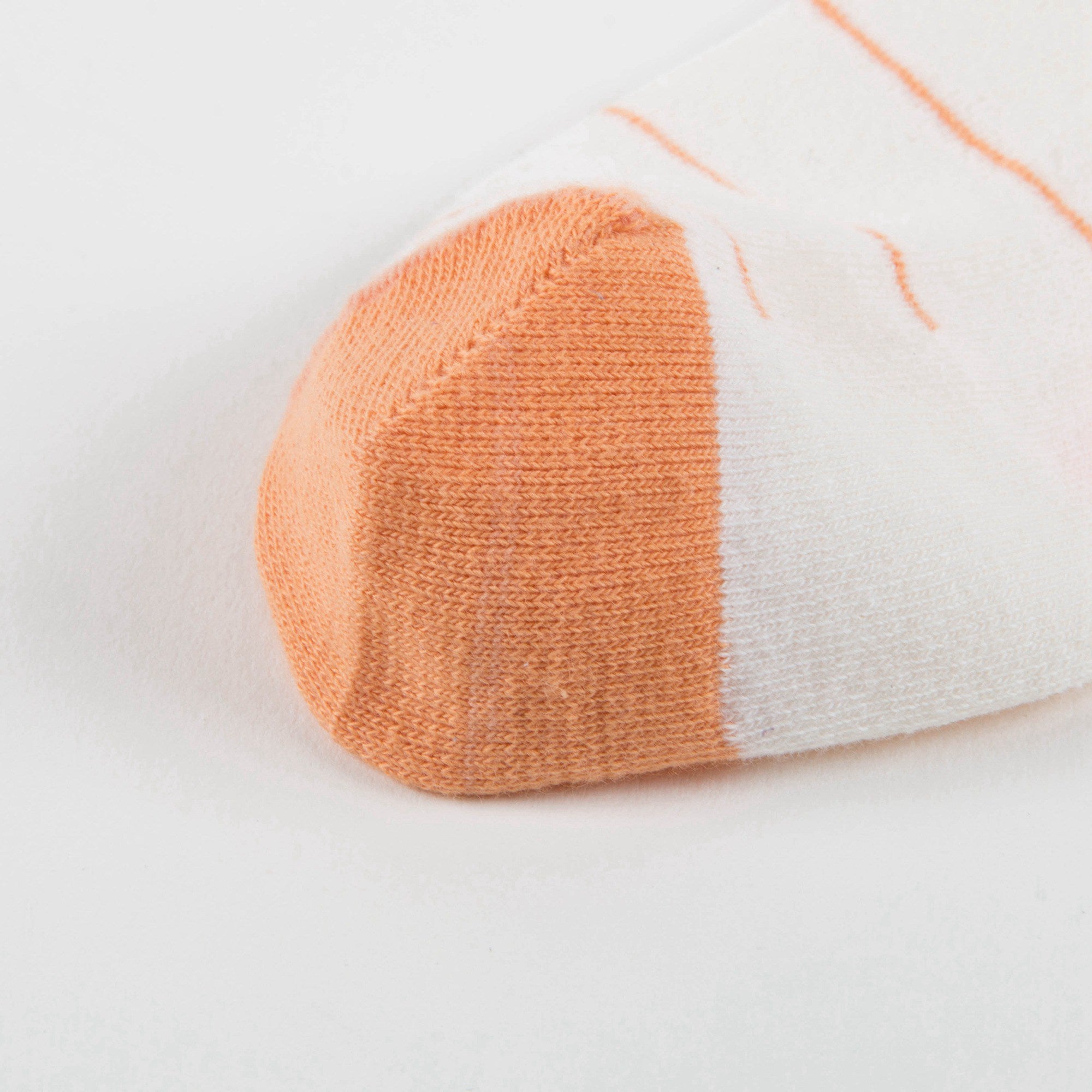 Girls White & Light Brick Cotton Socks