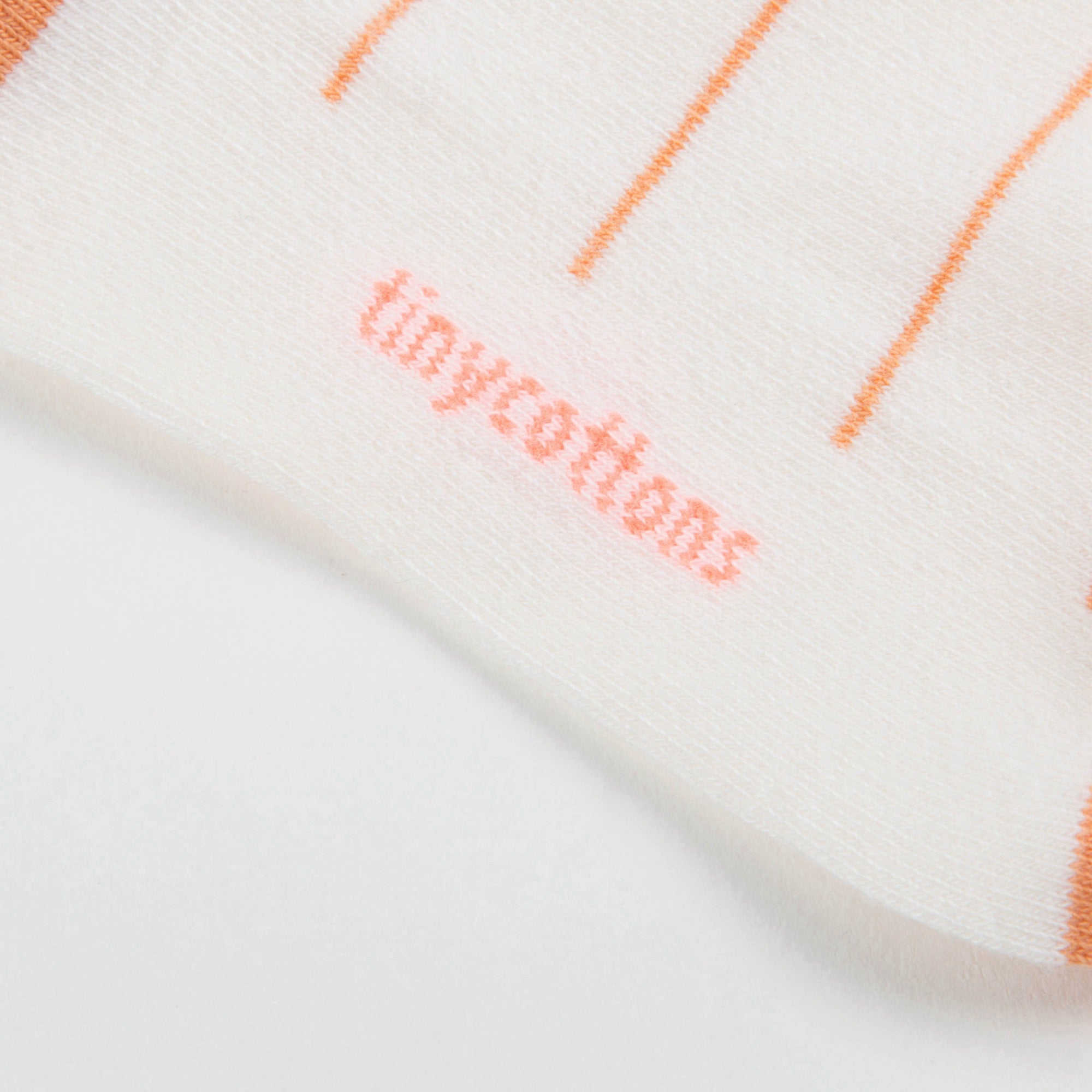 Girls White & Light Brick Cotton Socks