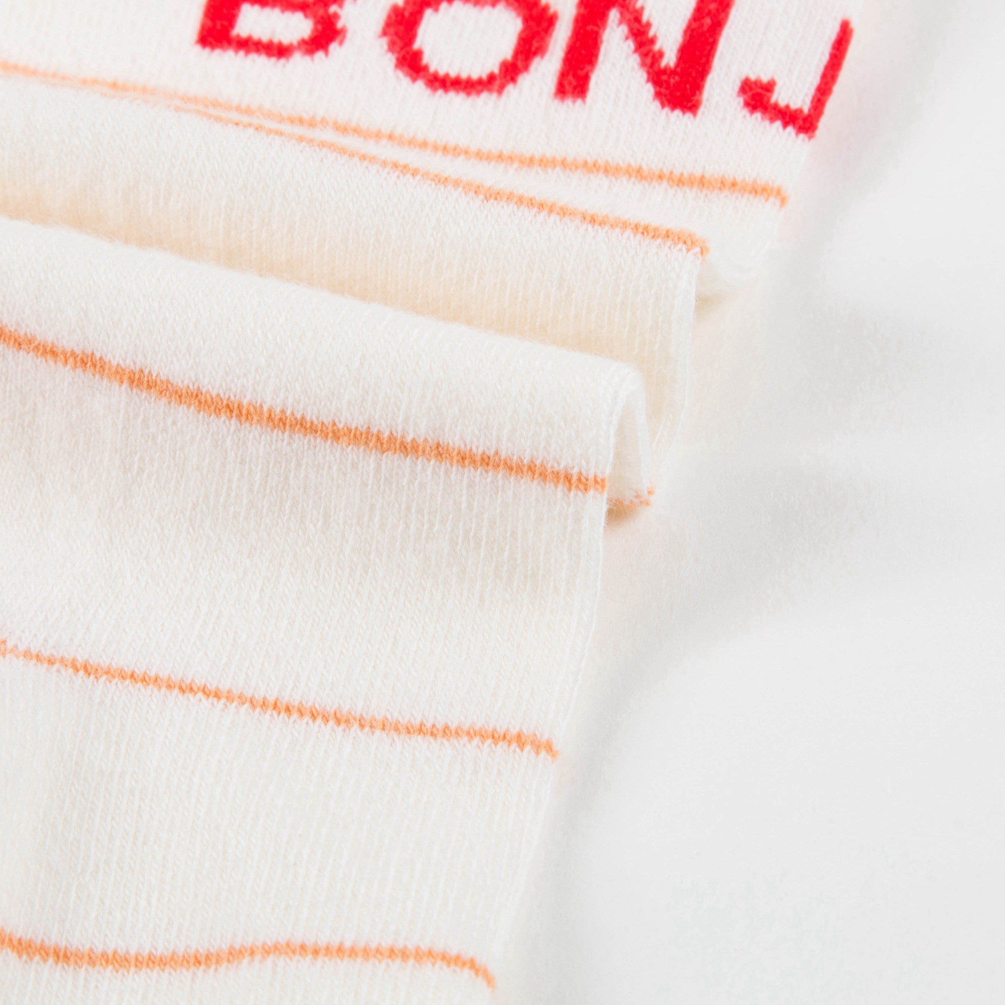 Girls White & Light Brick Cotton Socks