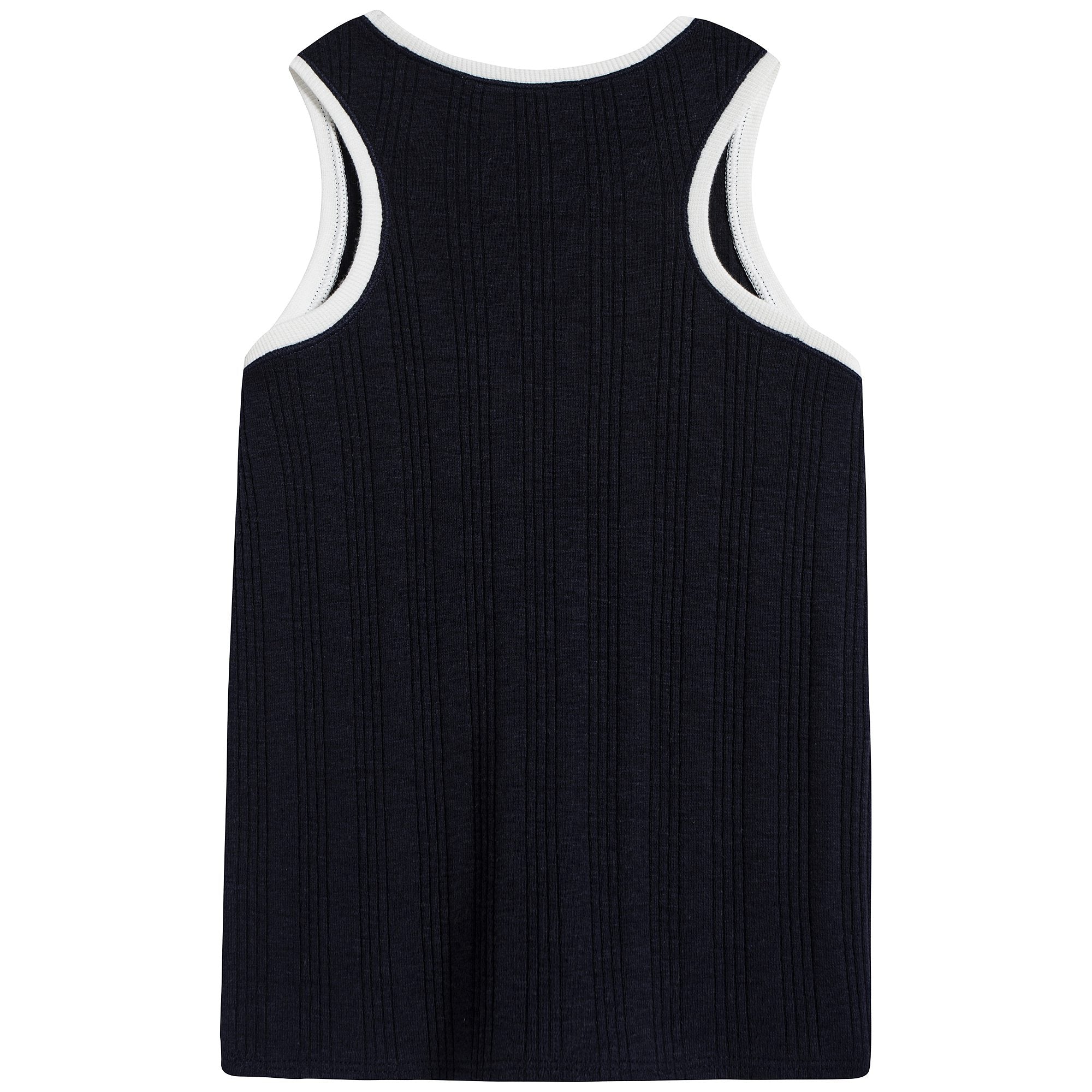 Girls Navy Cotton Vest