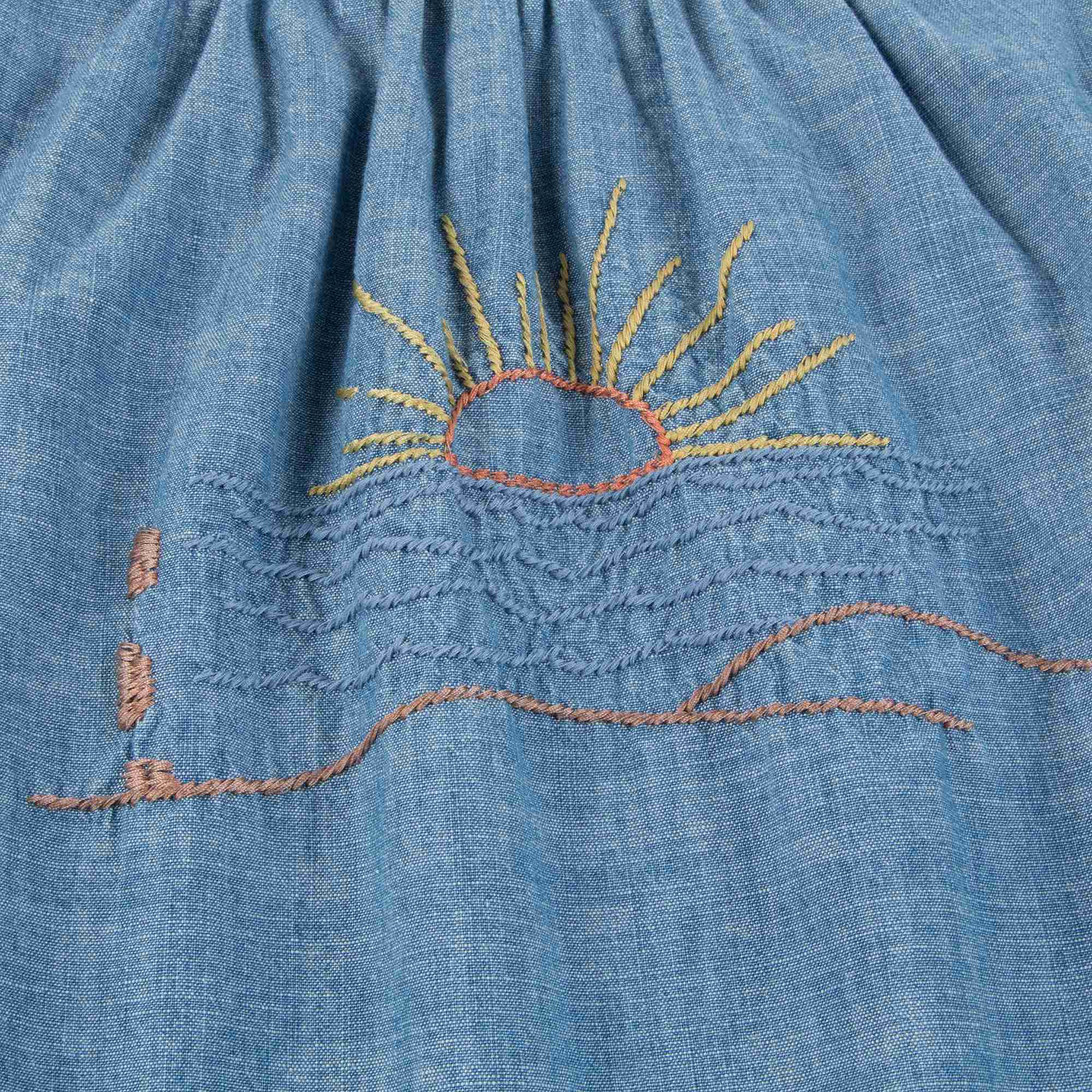 Girls Blue Embroidery Dress
