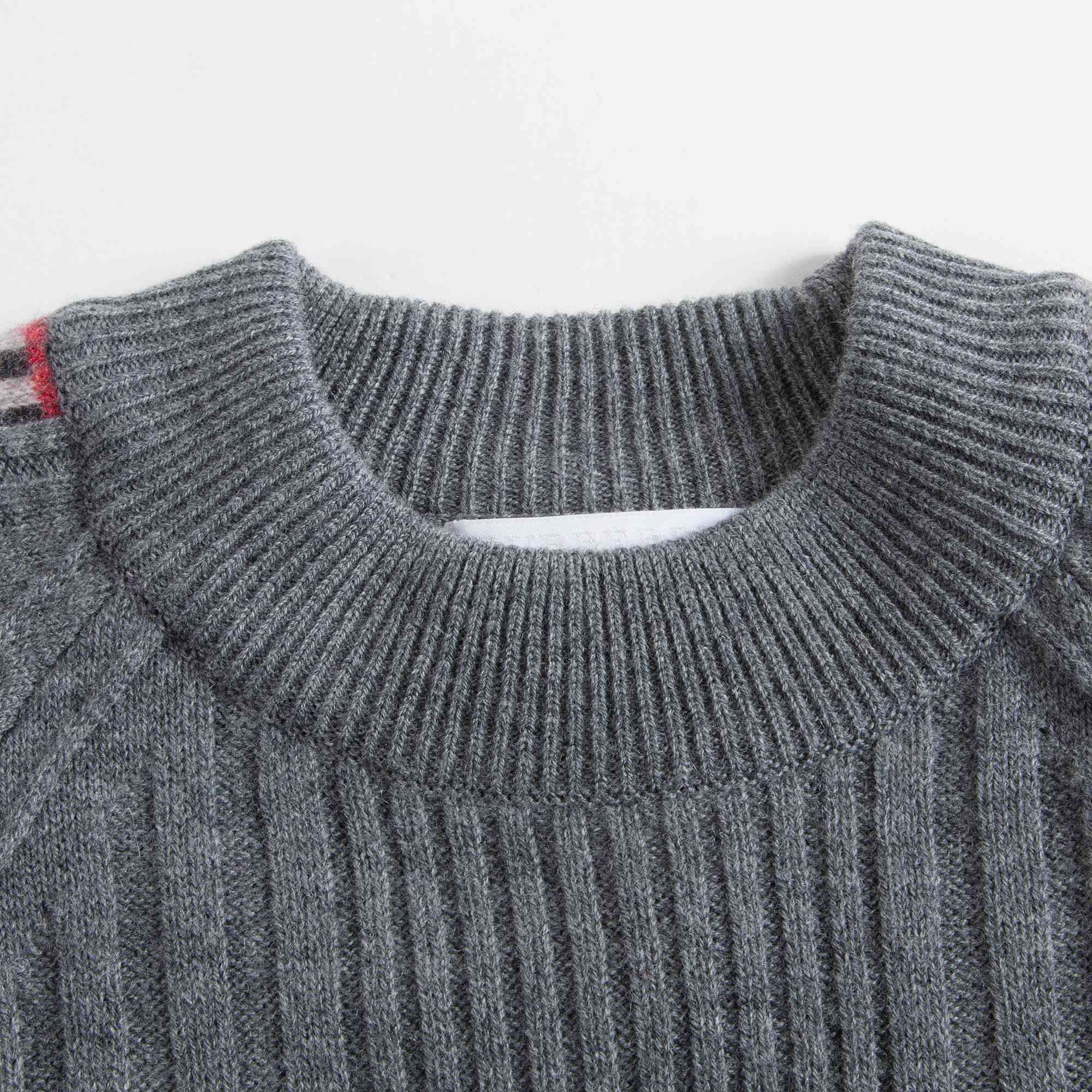 Girls Grey Melange Wool Dress