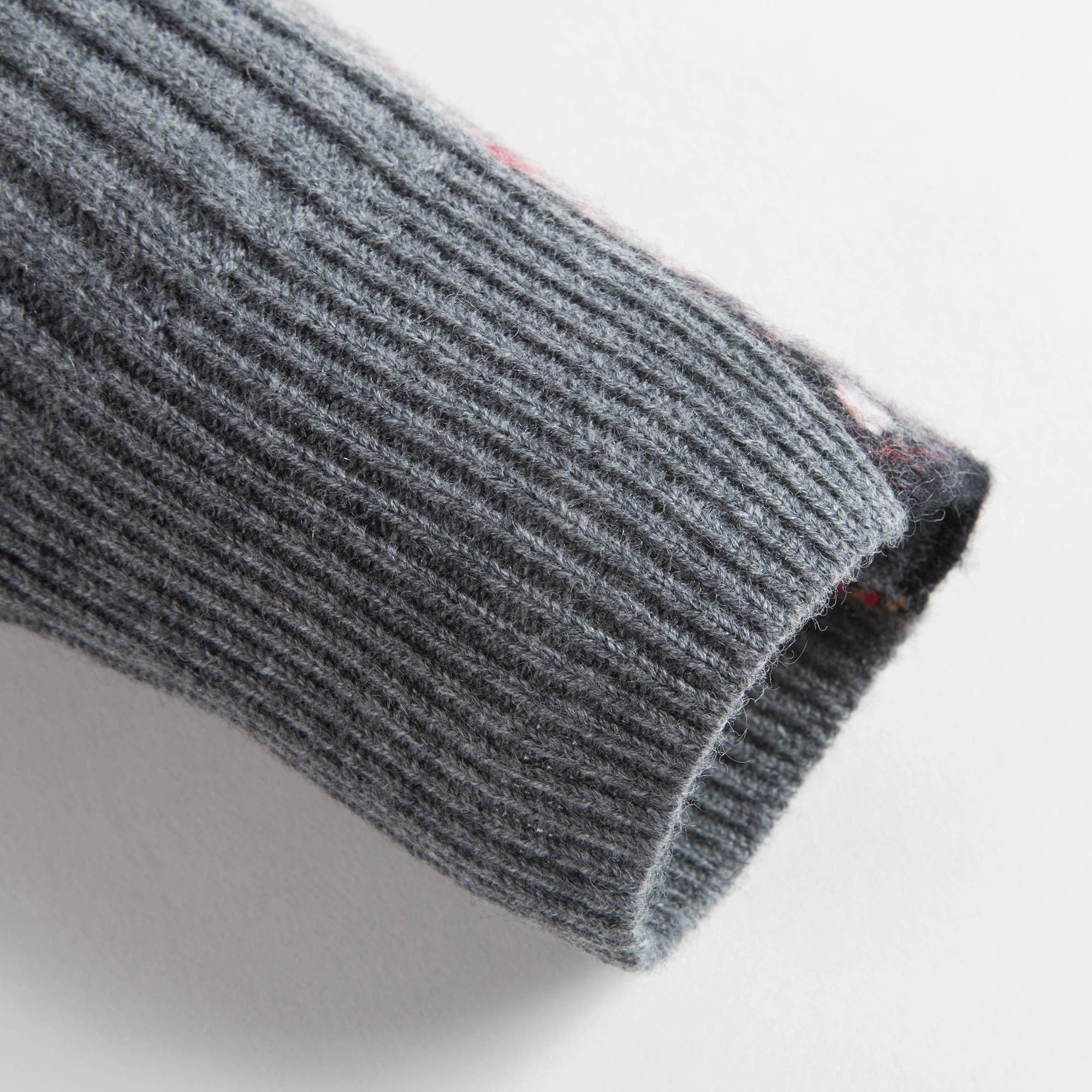 Girls Grey Melange Wool Dress