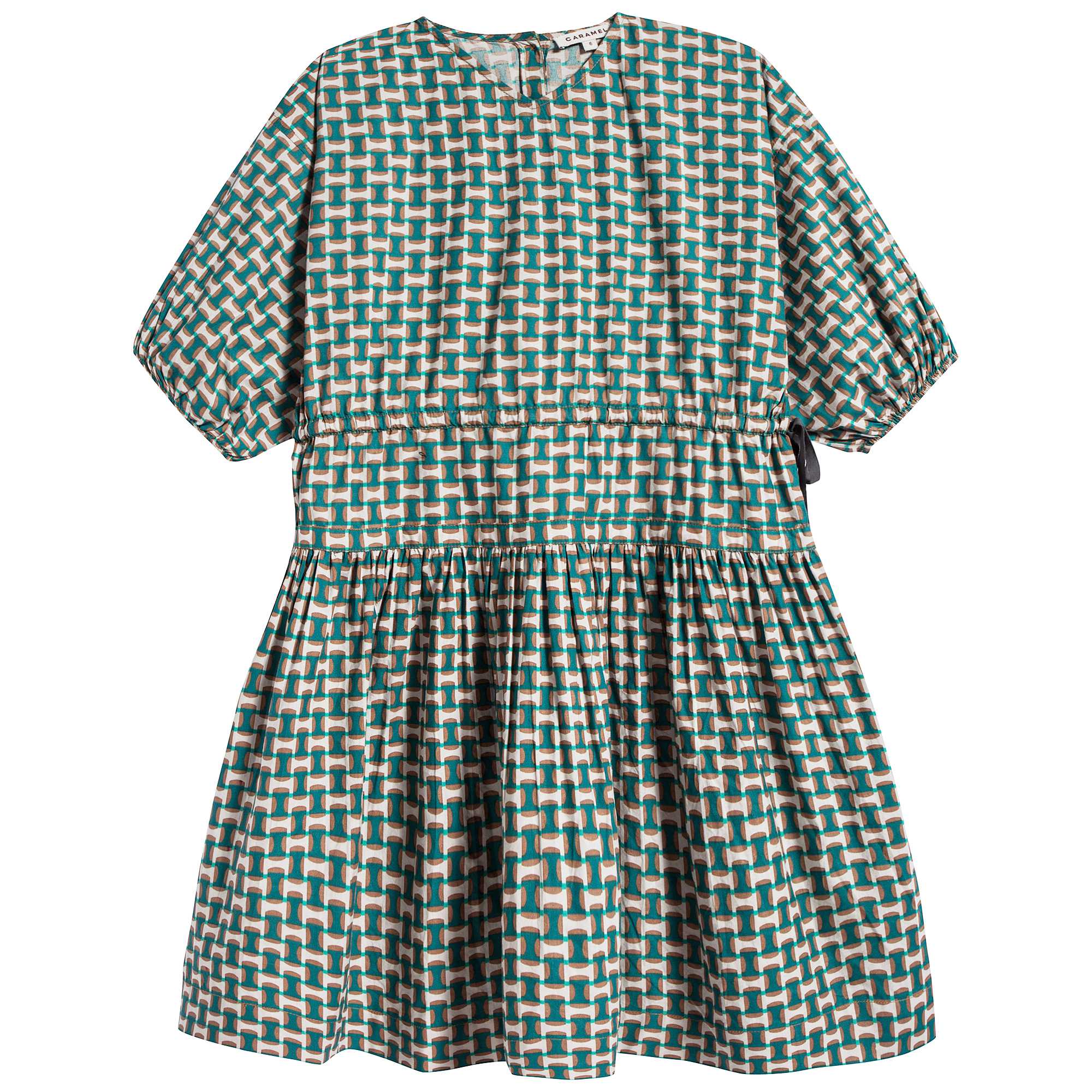 Girls Emerald Print Cotton Dress