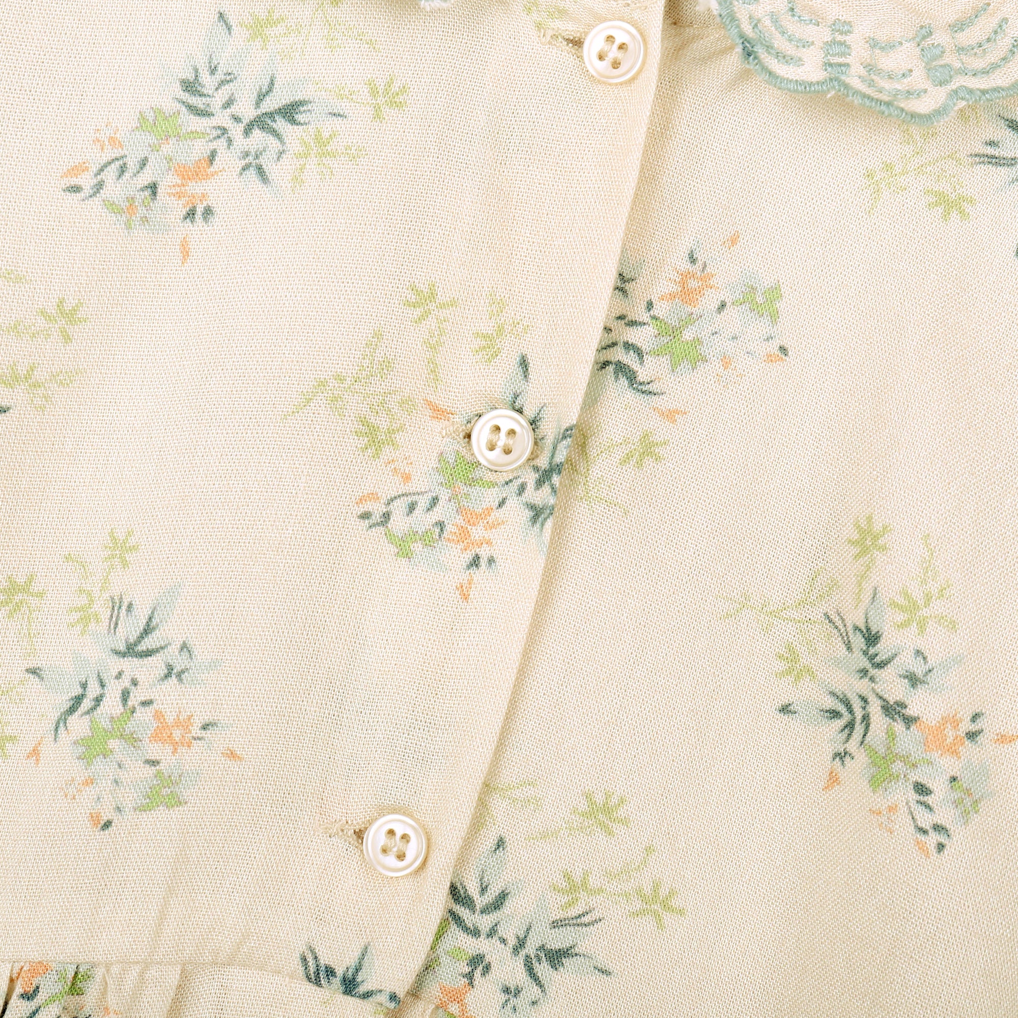 Baby Girls Ivory Flowers Printed Babysuit