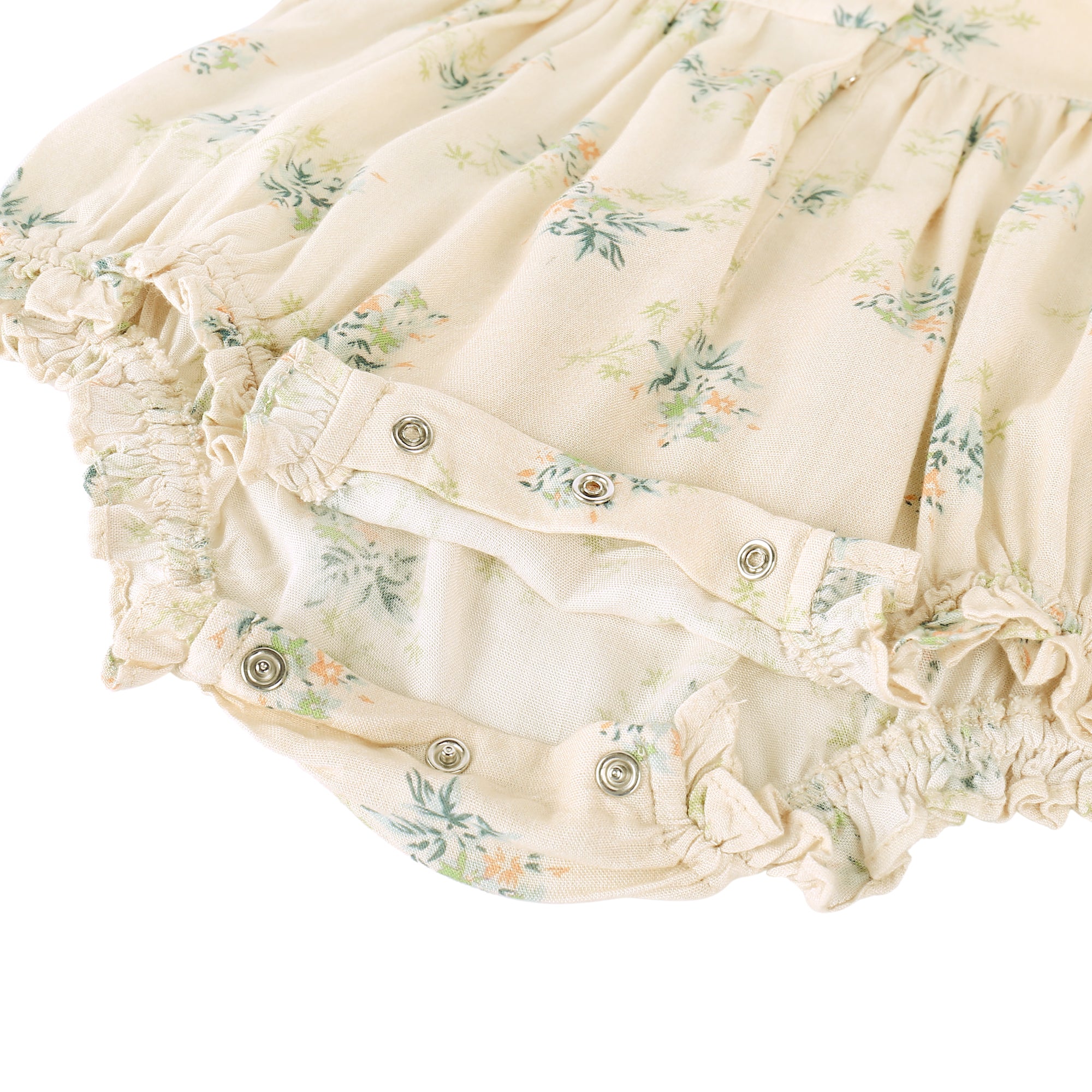 Baby Girls Ivory Flowers Printed Babysuit