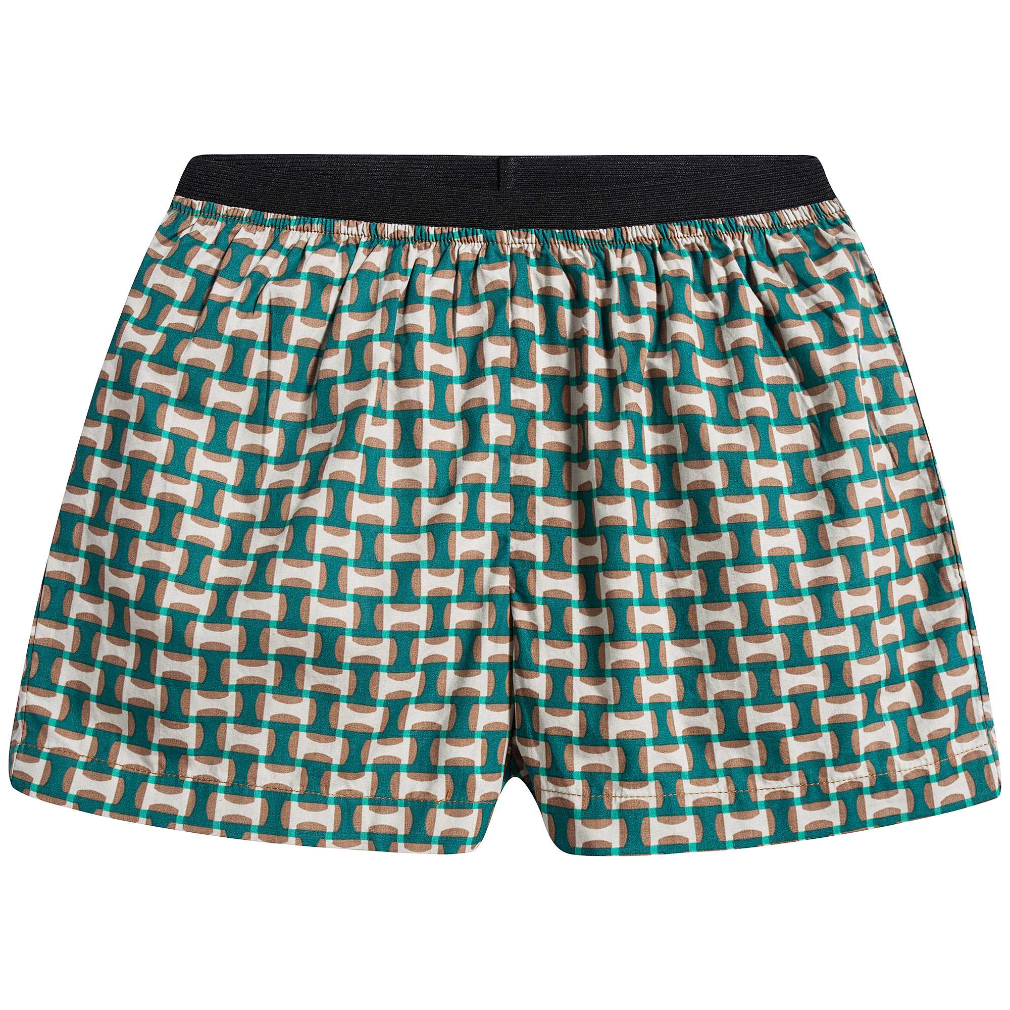 Baby Emerald Geo Print Cotton Shorts