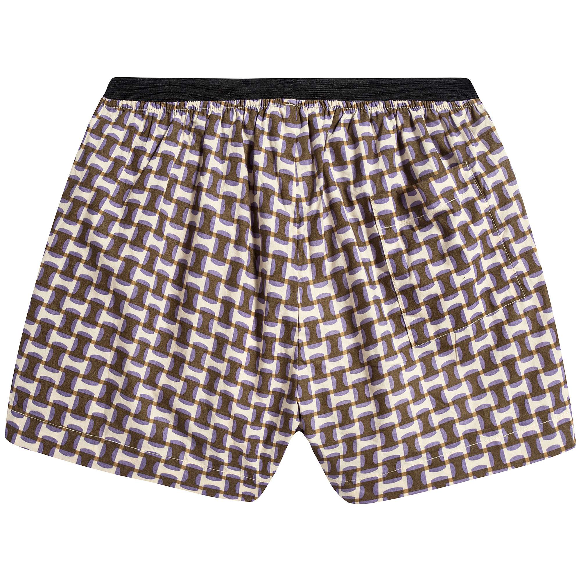 Baby Lilac Geo Print Cotton Shorts