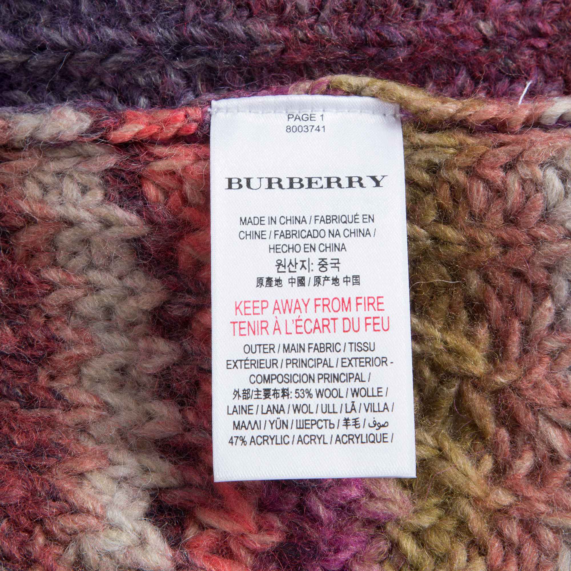 Girls Multicolour Wool Cardigan