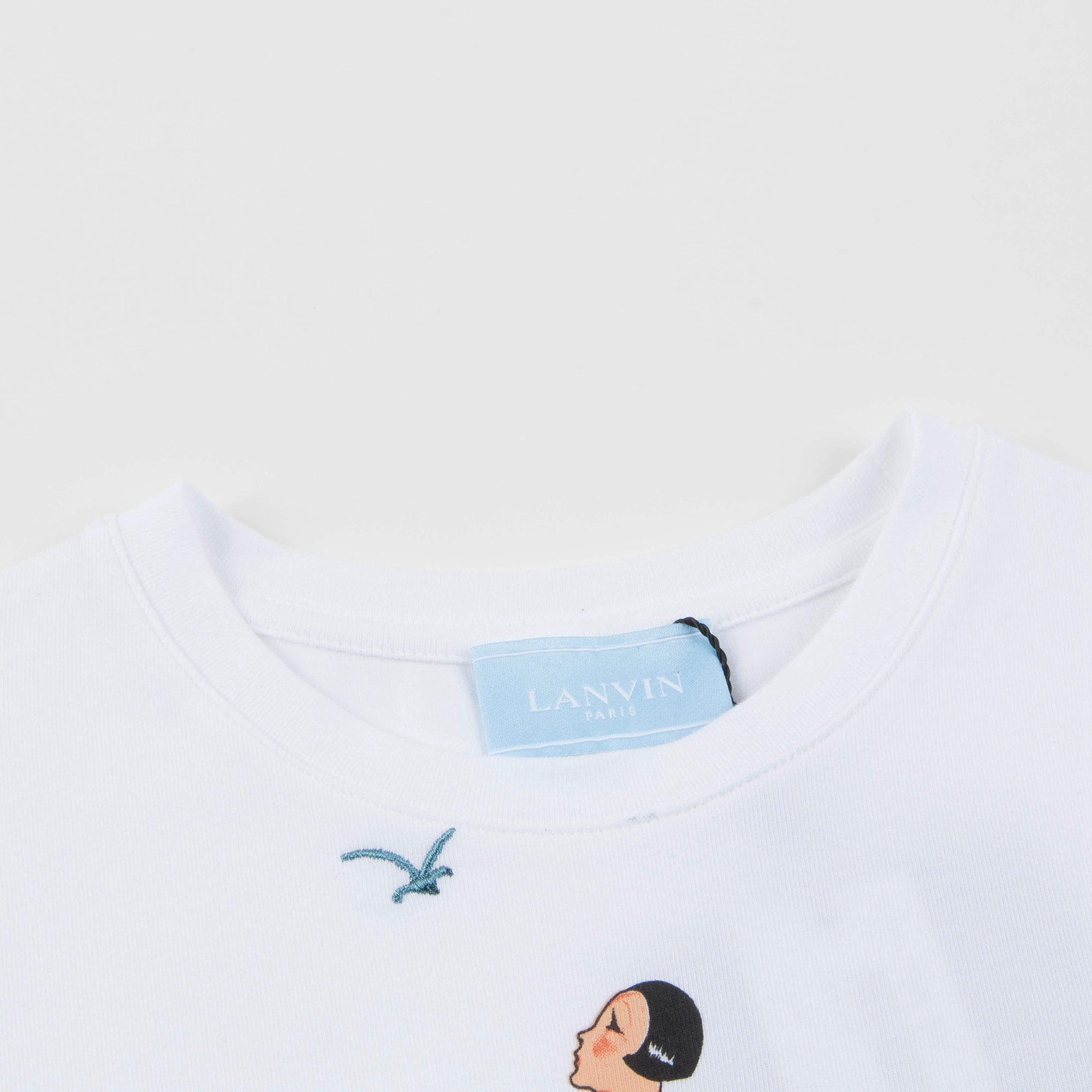 Girls White "Girls Printed" Cotton T-shirt